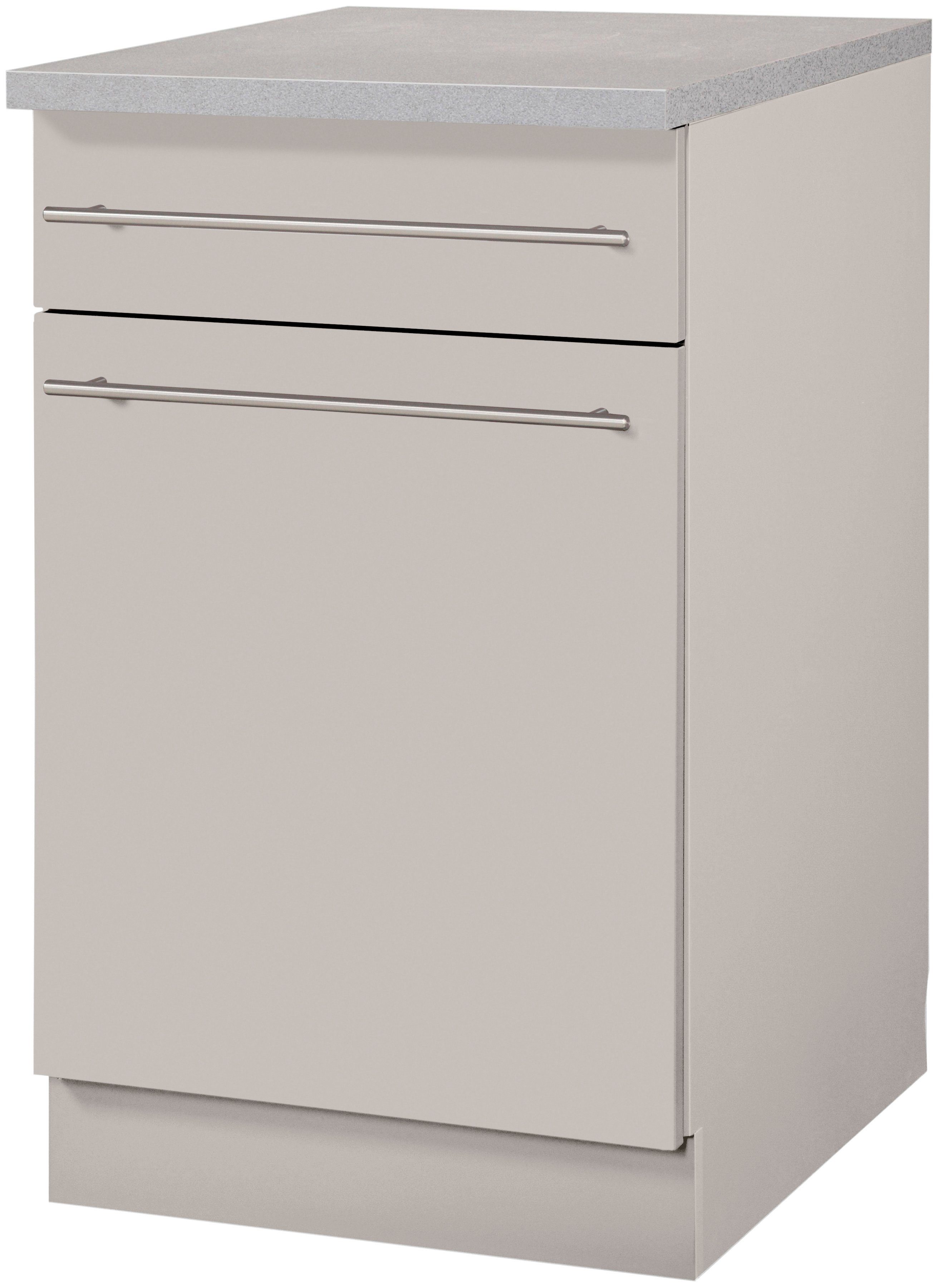 wiho Küchen Onderkast Chicago 40 cm breed, 1 lade en 1 deur onderkasten beige