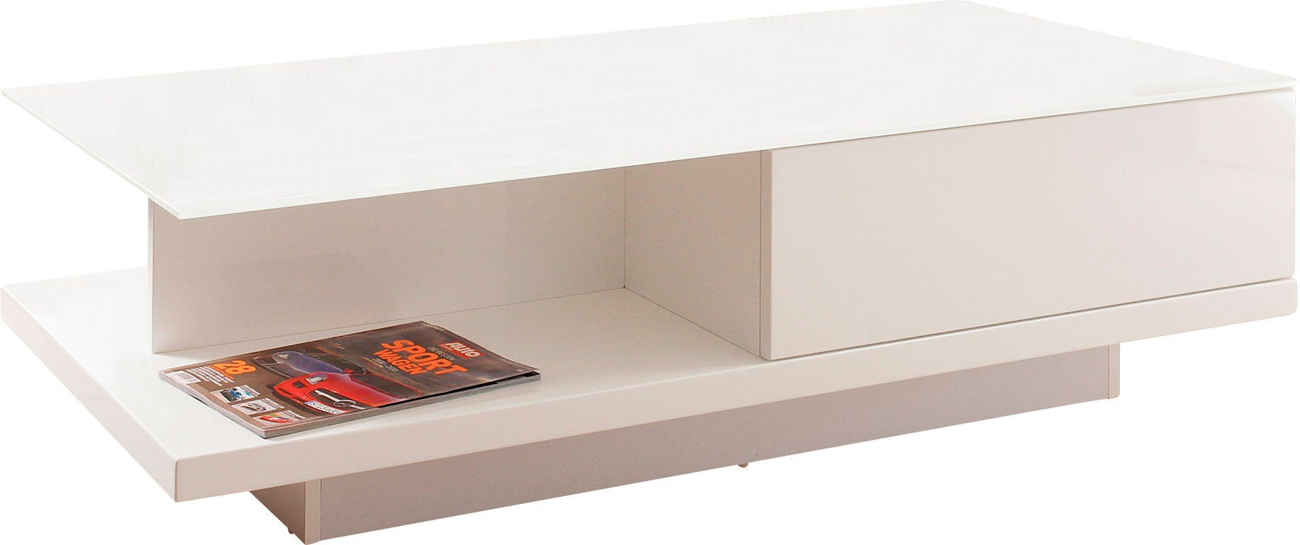 SalesFever Salontafel met tafelblad van gehard kristalglas