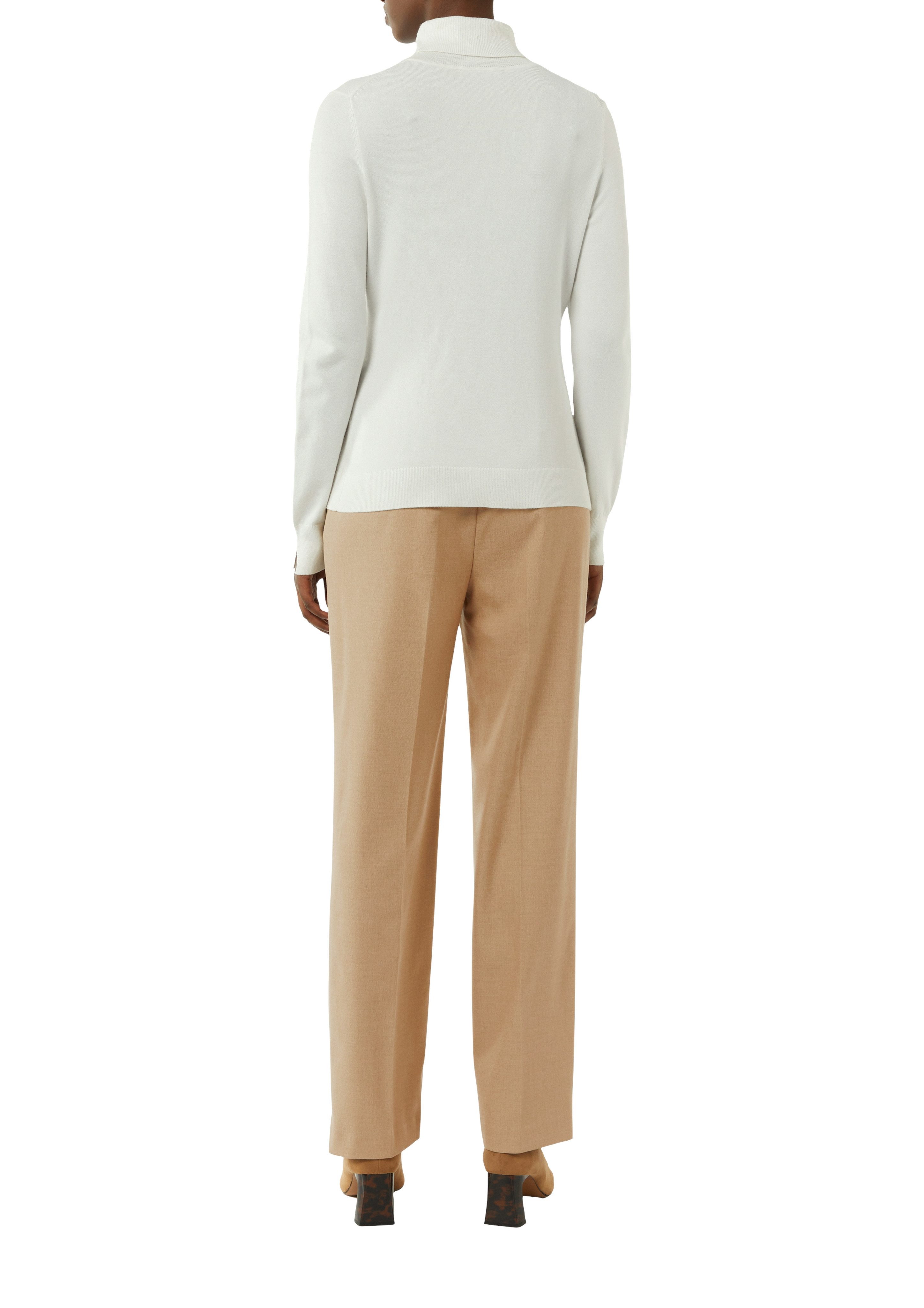 Comma Pantalon met vouw met riemlussen