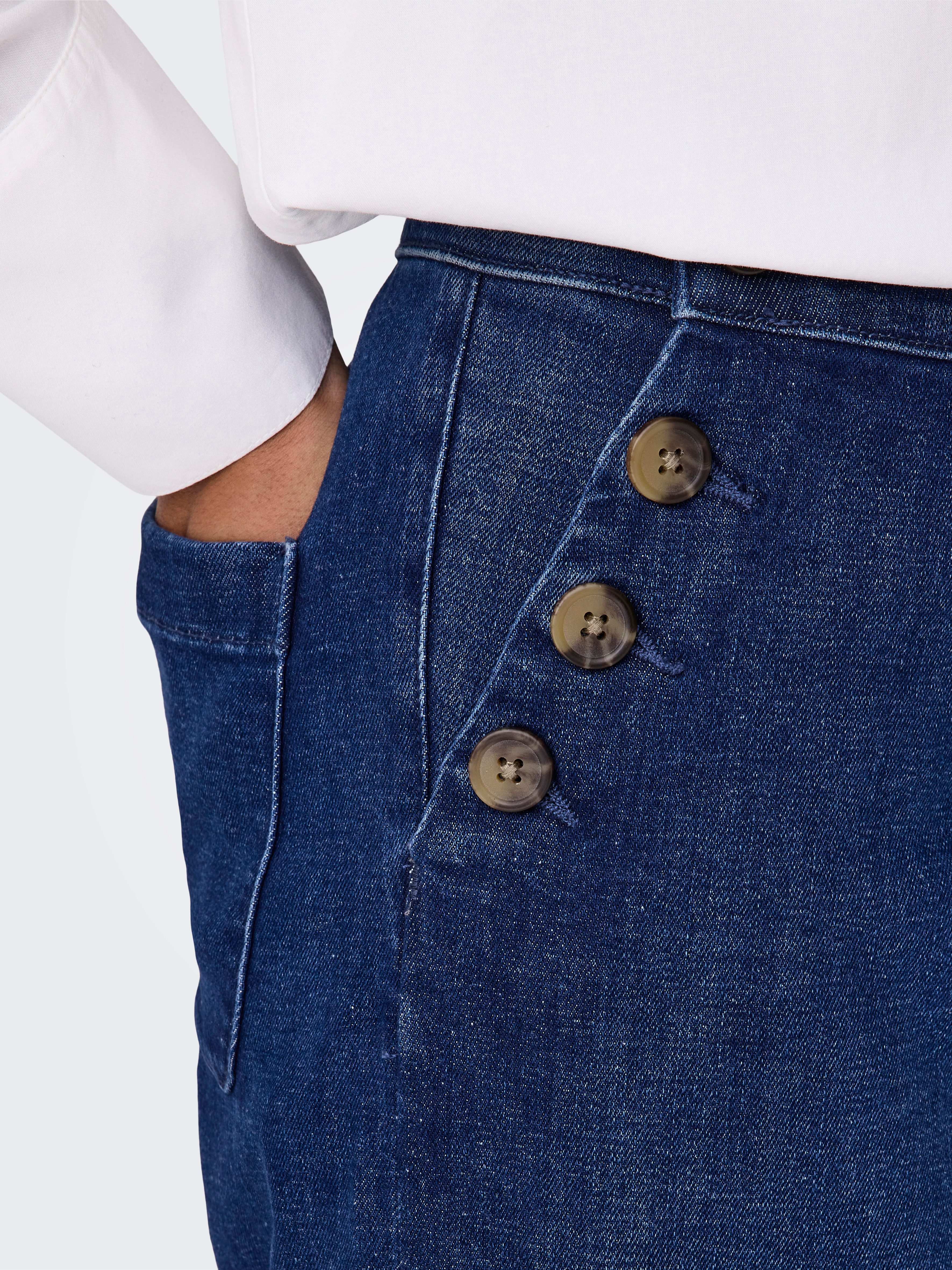 Only High-waist jeans ONLMADISON HW BUTTON WIDE DNM GEN533NOOS