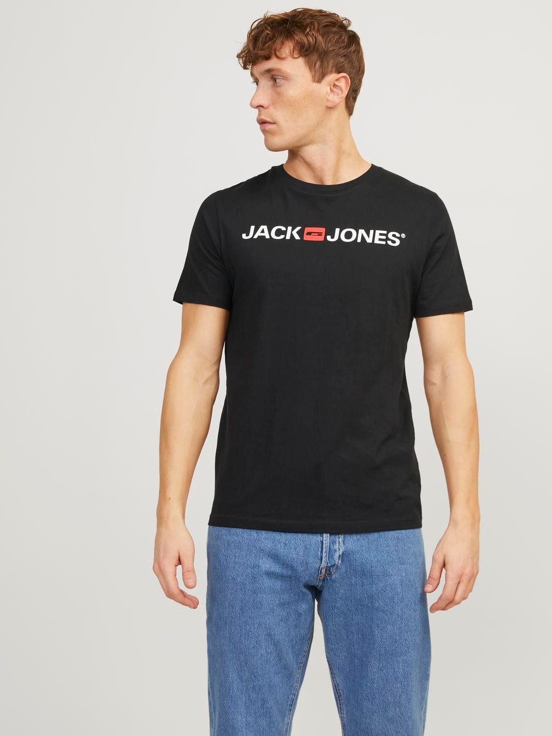 Jack & Jones Shirt met ronde hals JJECORP LOGO TEE SS CREW NECK 3PKMP NOOS (3-delig, Set van 3)