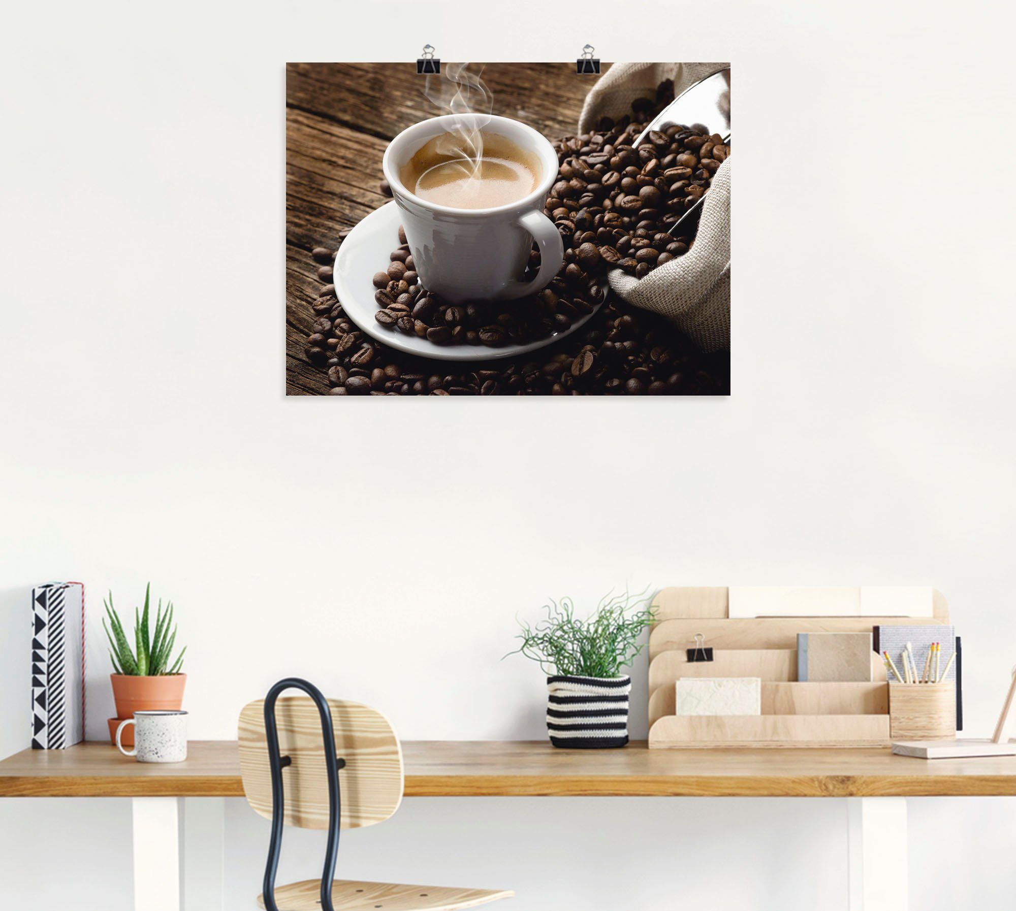 Artland Artprint Hete koffie - hete koffie als artprint van aluminium, artprint voor buiten, artprint op linnen, poster, muursticker