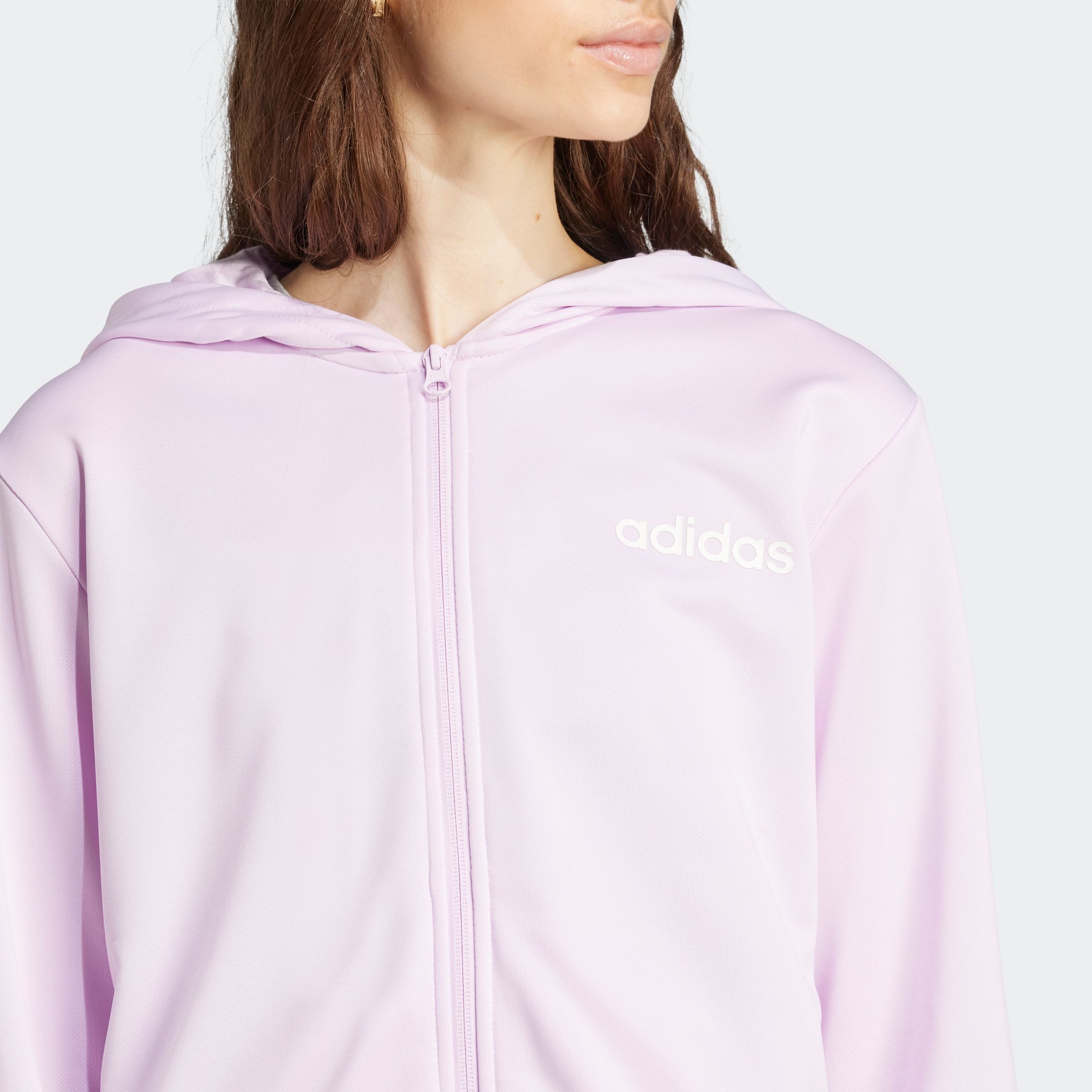 adidas Sportswear Trainingspak W LINEAR TS Trainingsjack met capuchon, trainingspak (2-delig)