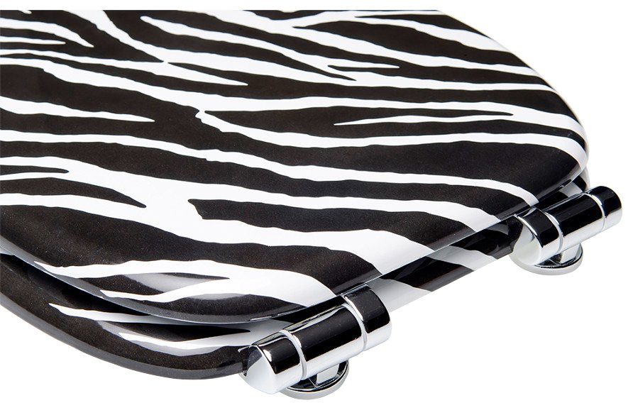 Sanilo Toiletzitting Zebra Look met soft-closemechanisme