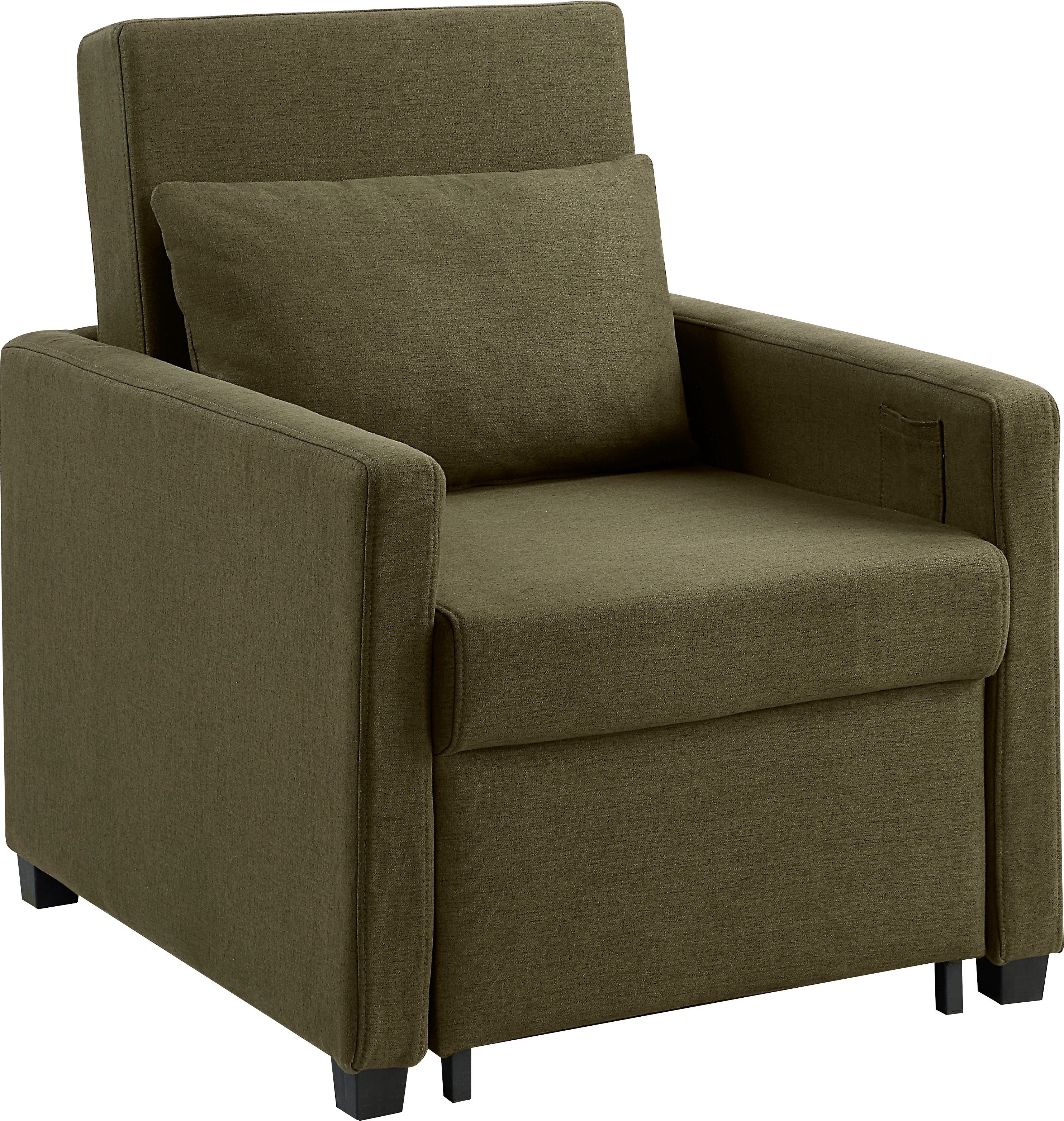 ATLANTIC home collection Relaxfauteuil Jerry met slaapfunctie, als logeerbed en inclusief kussens