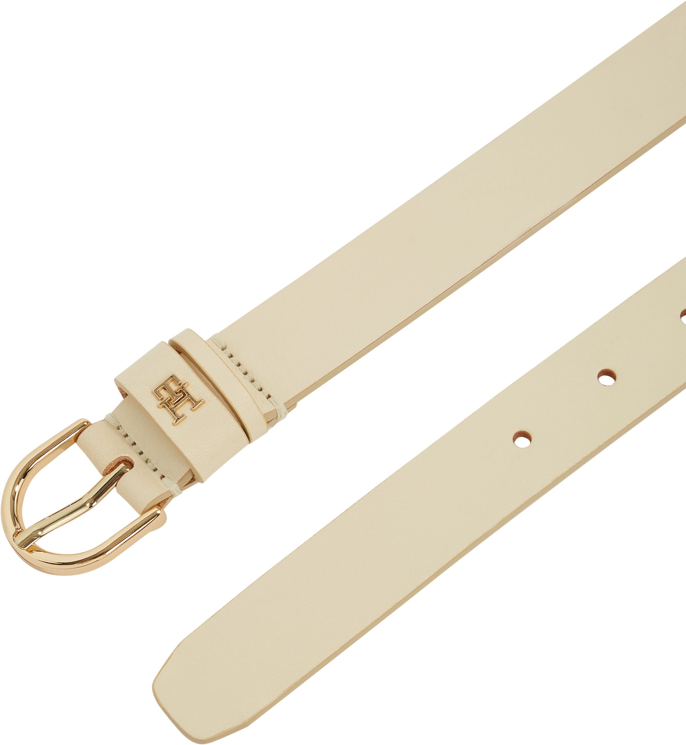 Tommy Hilfiger Leren riem ESSENTIAL EFFORTLESS 2.5 GOLD Logo-embleem, zachte haptiek, ovale eenvoudige pin sluiting