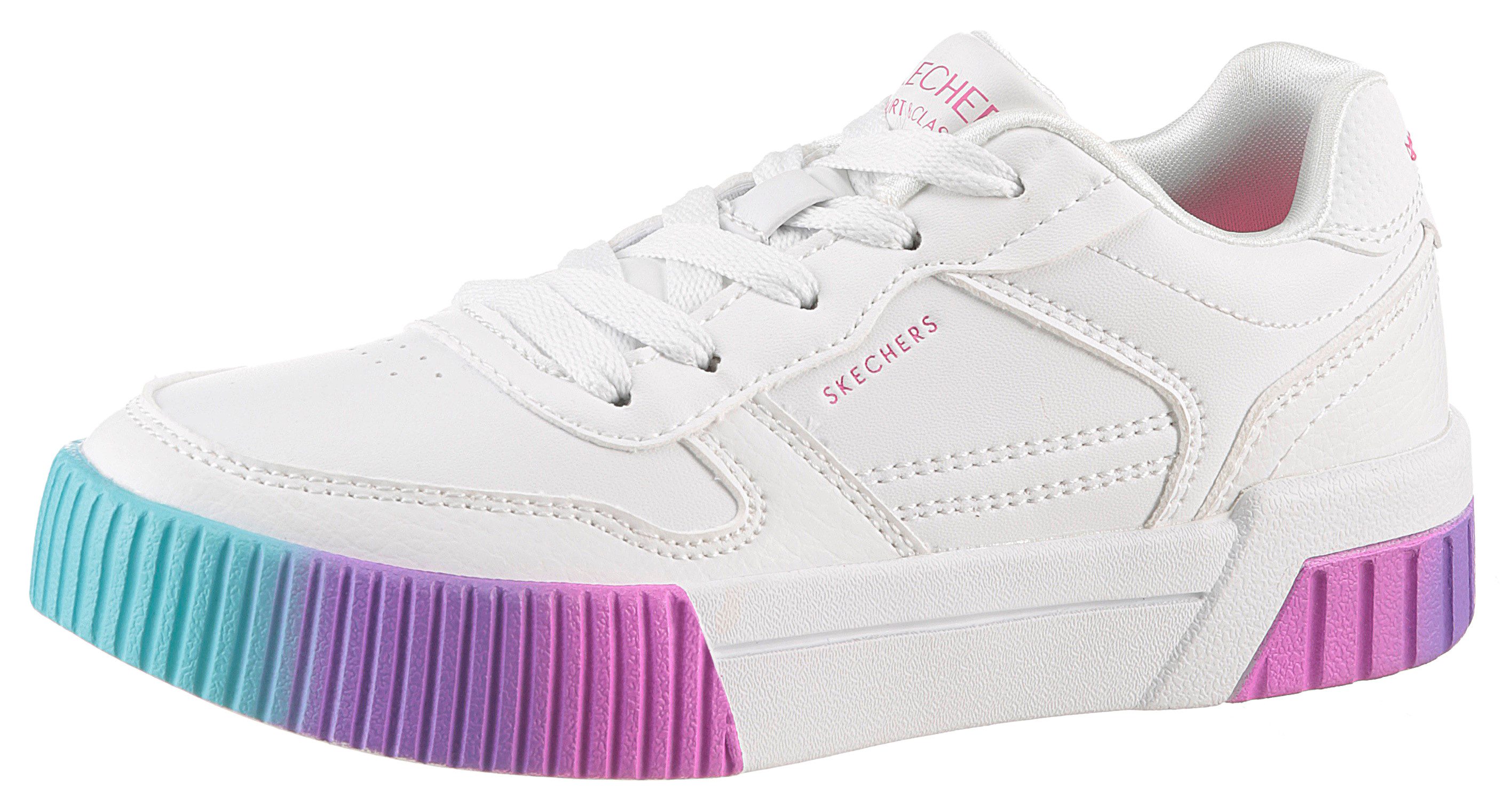 Skechers Sneakers JADE-SOFT GLOW , veterschoen met regenboogloopzool, maat sjabloon om te...