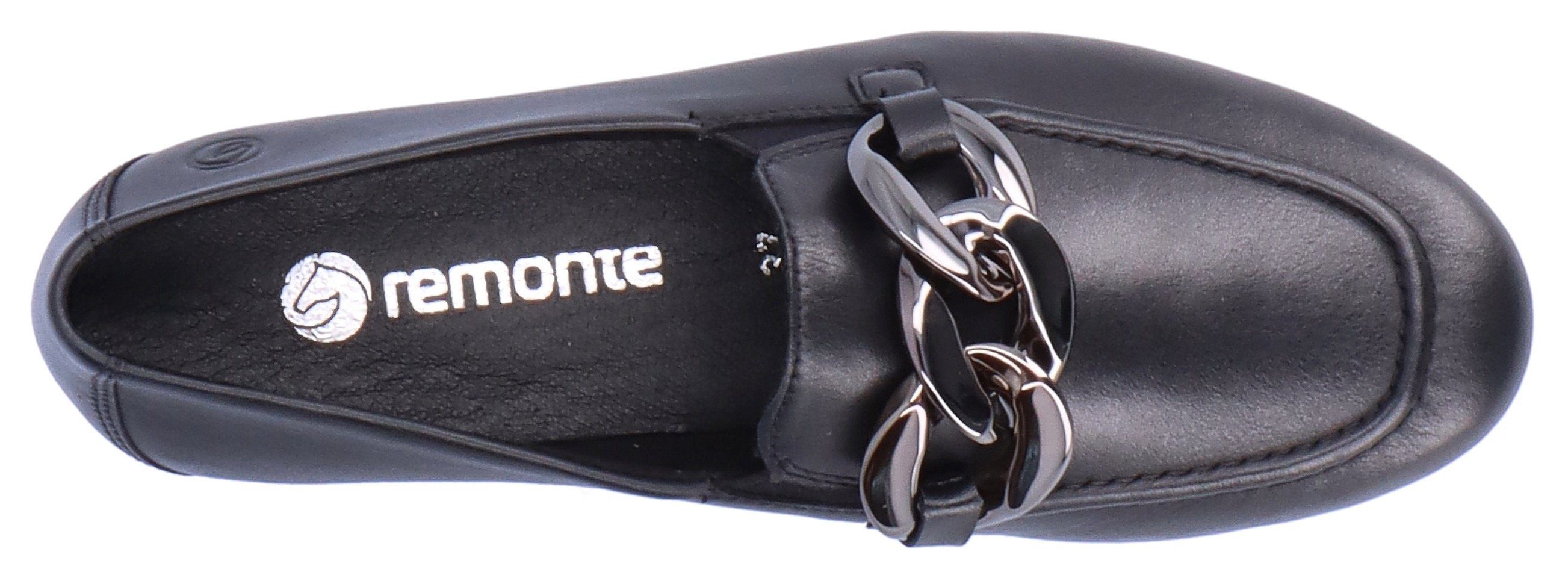 Remonte Loafers Slipper, business schoen met opvallende sierketting