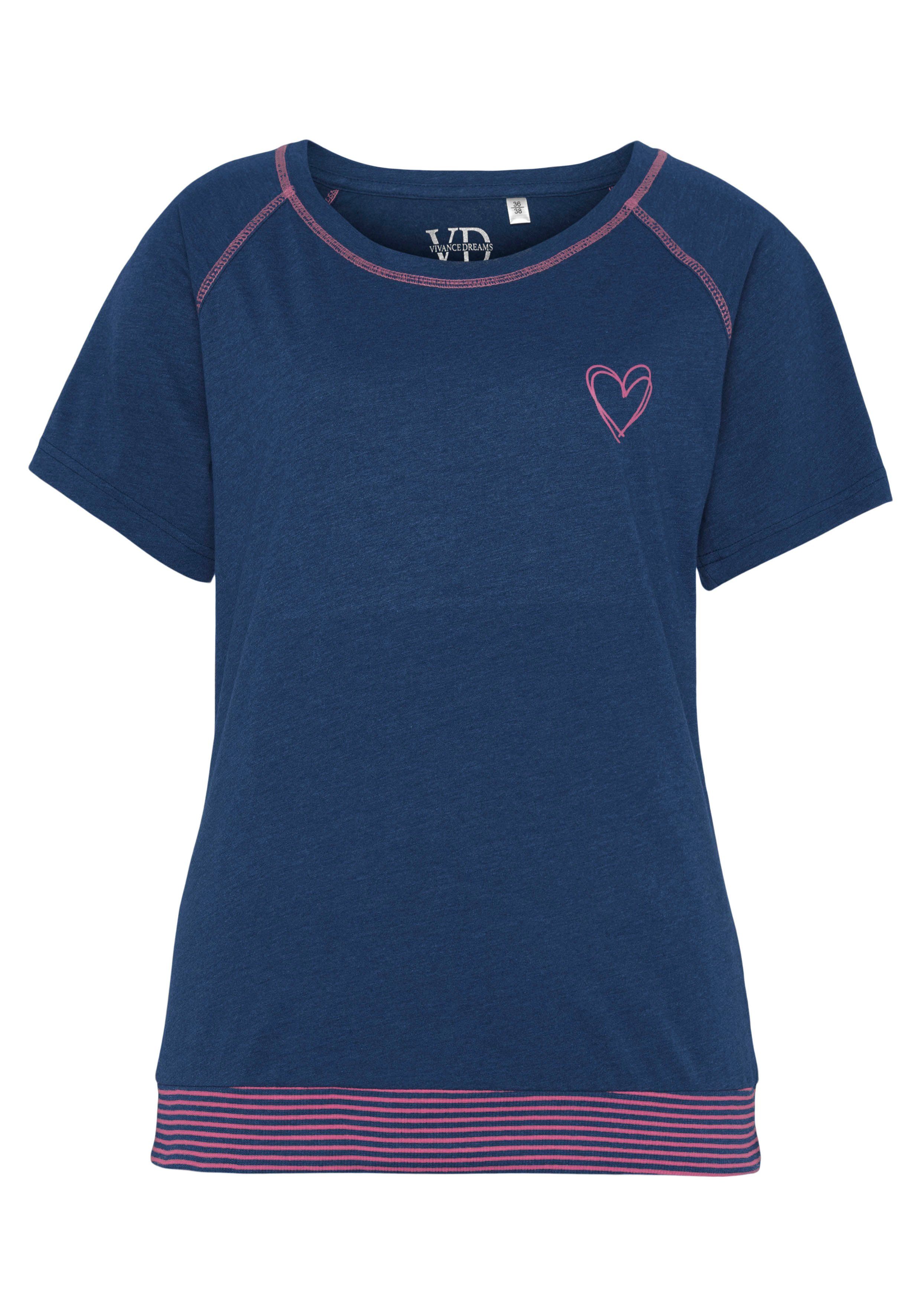 Vivance Dreams Shortama met decoratieve flatlock-naden in neonkleuren (2-delig)