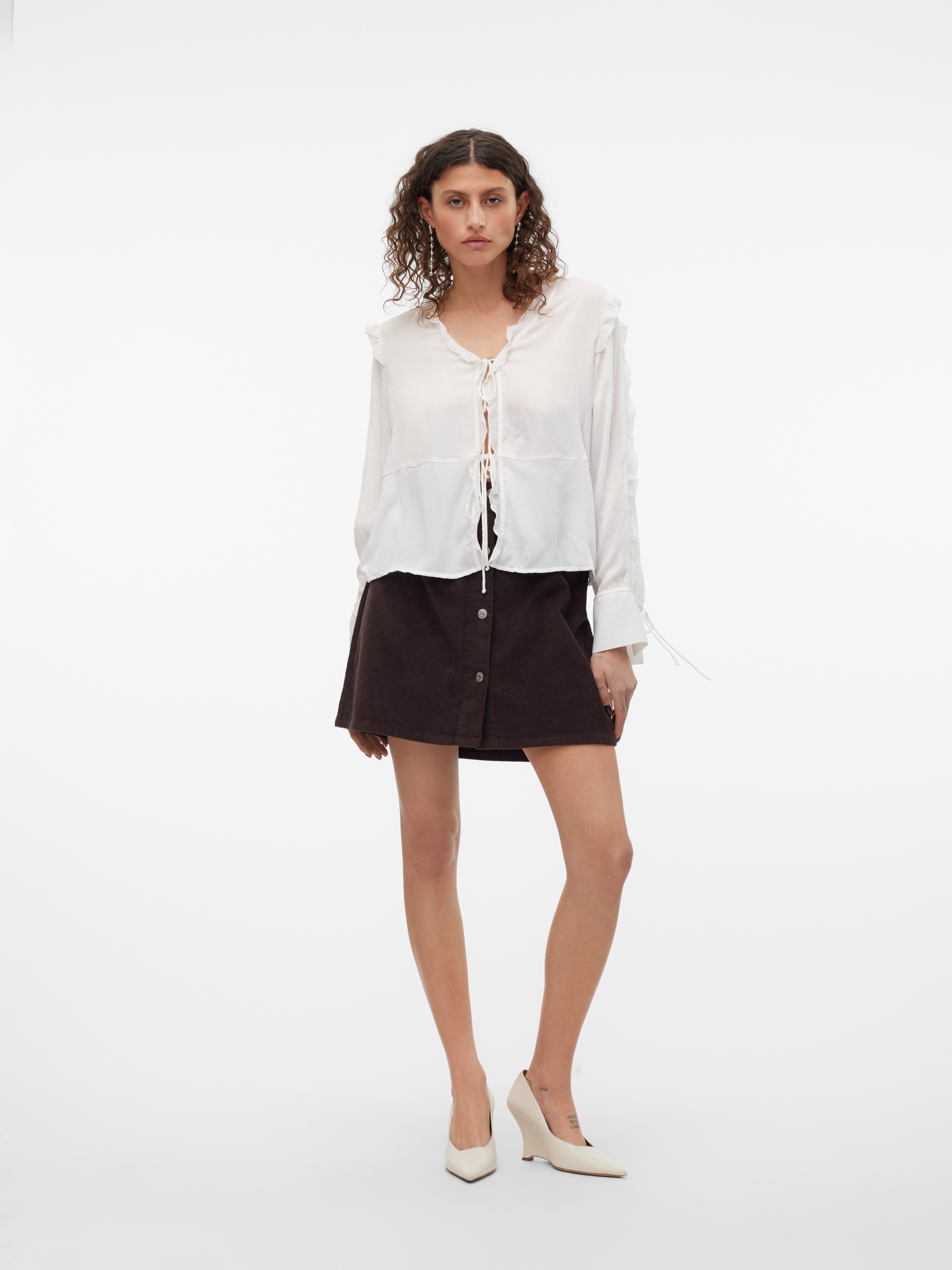 Vero Moda Cordrok VMETTA HR SHORT CORD SKATER SKIRT NOOS