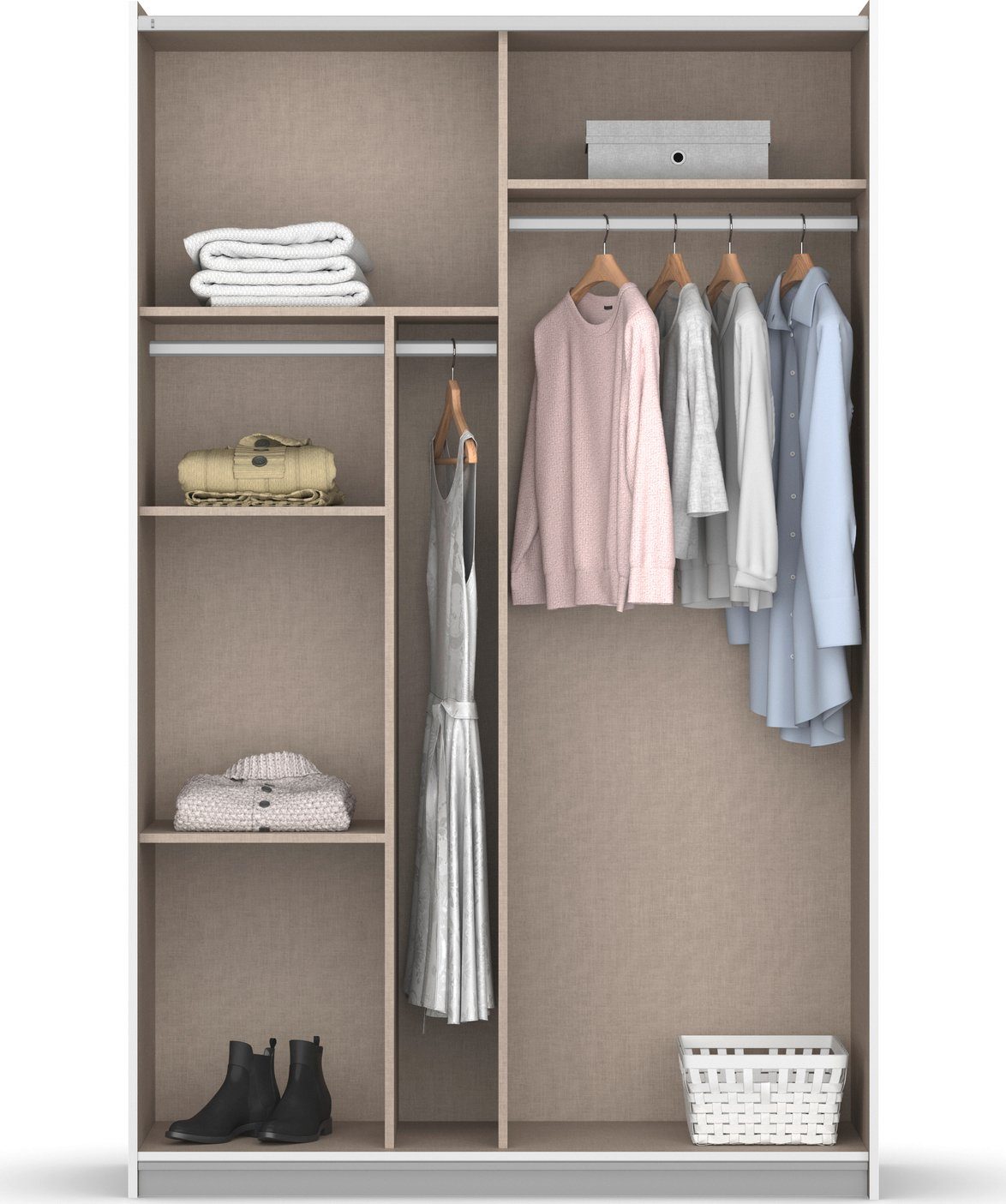 rauch Zweefdeurkast Kledingkast kast garderobe REFLECT inclusief praktische binneninrichting met veel opbergruimte made in germany