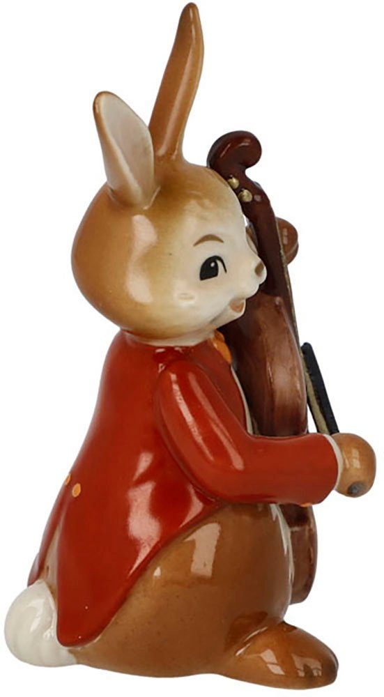 Goebel Paashaas Figuur Haas - Vrolijke Bassist Osterfiguur, decoratieve figuur, Pasen, Pasen decoratie (1 stuk)
