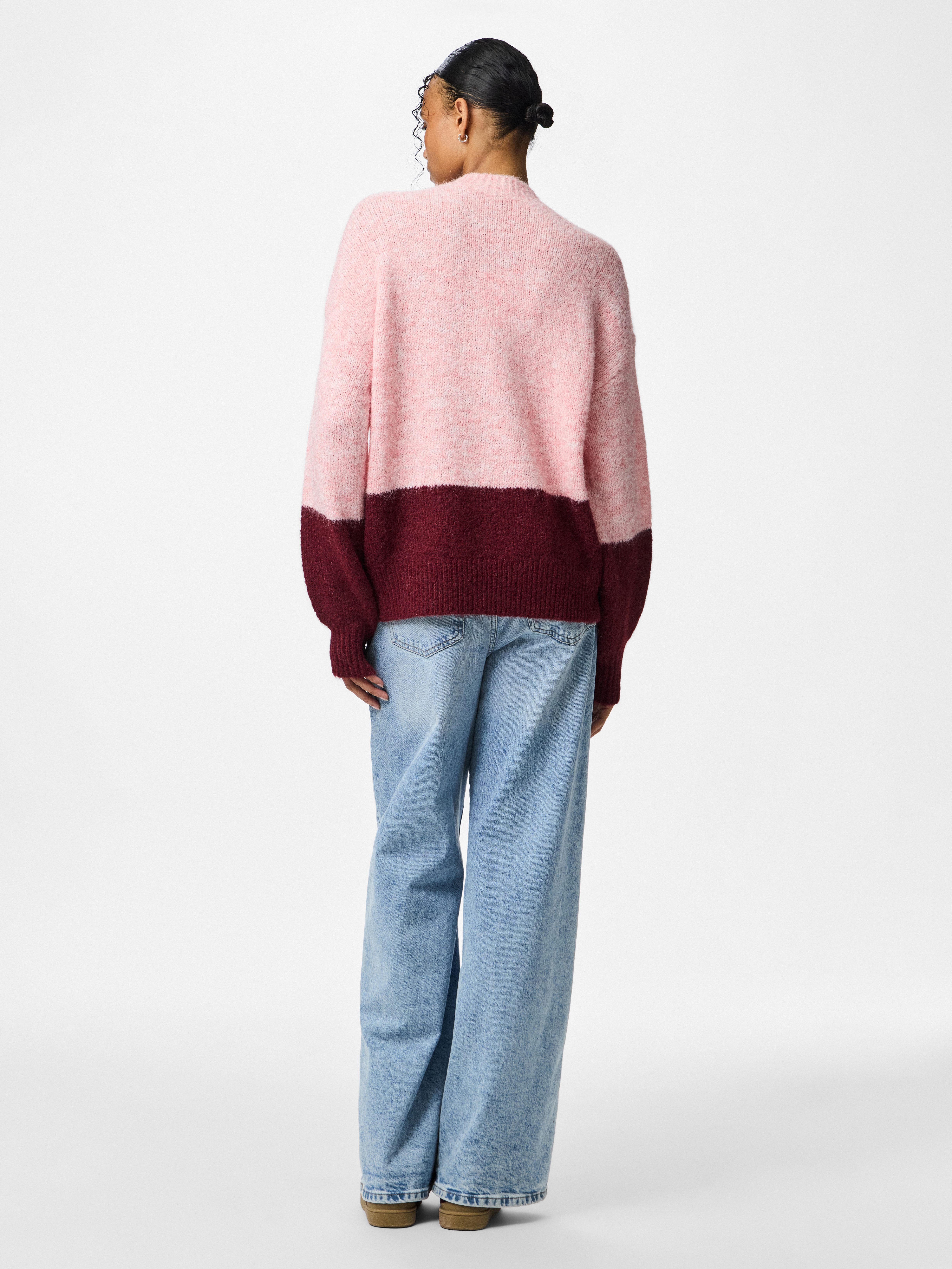 pieces Trui met ronde hals PCIVY LS O-NECK COLOR BLOCK KNIT PWP BC