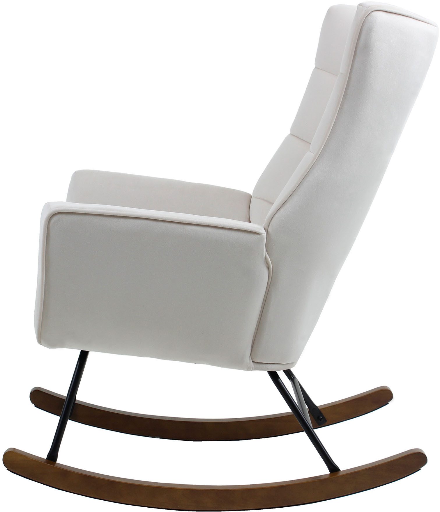 Kayoom Schommelstoel Bryana 125, Relaxstoel om te schommelen, metalen frame met houten slede (1 stuk)