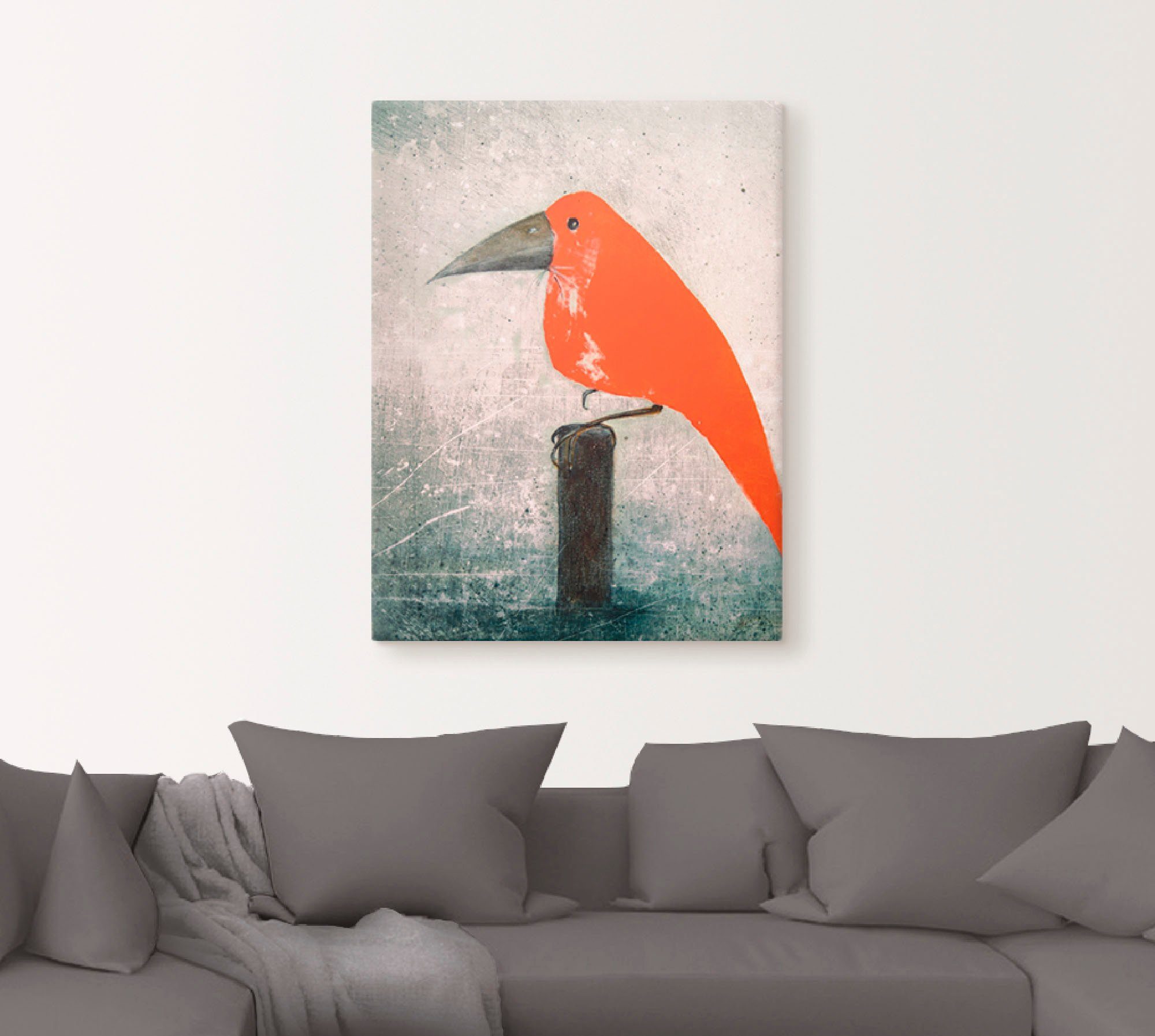 Artland Artprint De rode vogel als artprint op linnen, poster in verschillende formaten maten
