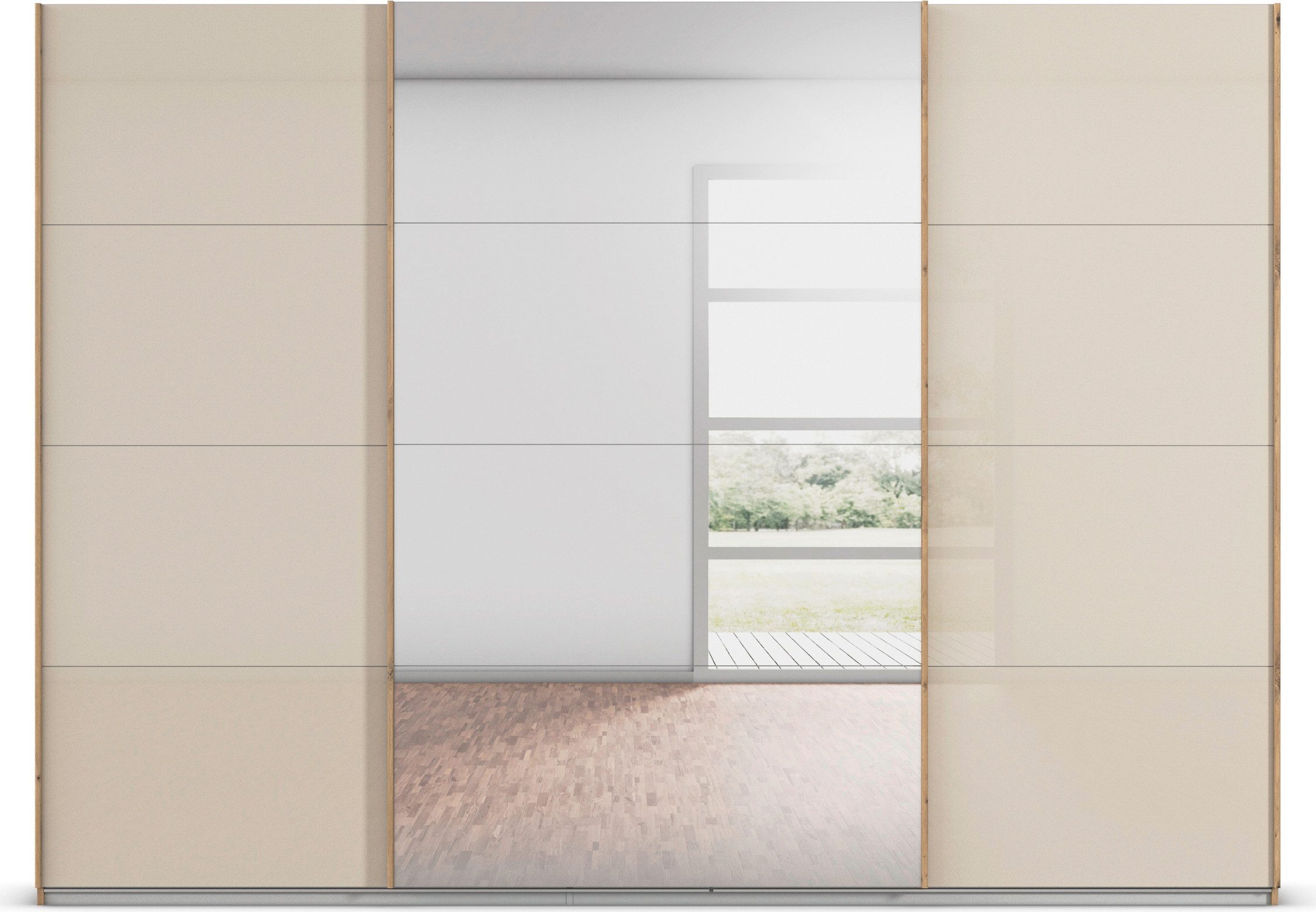 rauch Schuifdeurkast Kledingkasten kast garderobe AGORDO met glazen front doordachte binnenuitrusting, in 4 breedtes en 2 hoogtes made in germany