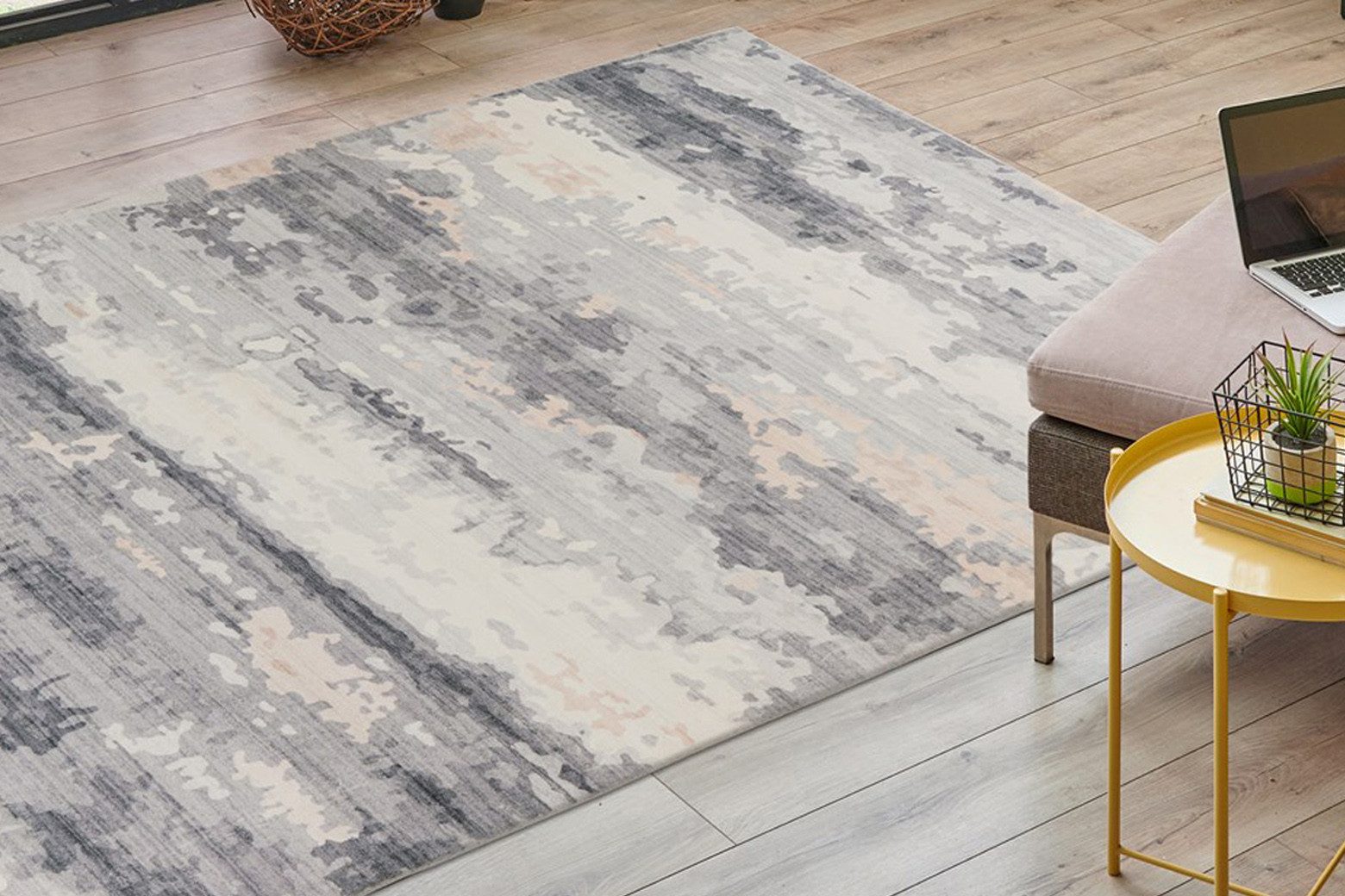 Kayoom Vloerkleed Ilian 300 moderne vloerkleden maat 160 cm x 230 cm x 11 mm grijs