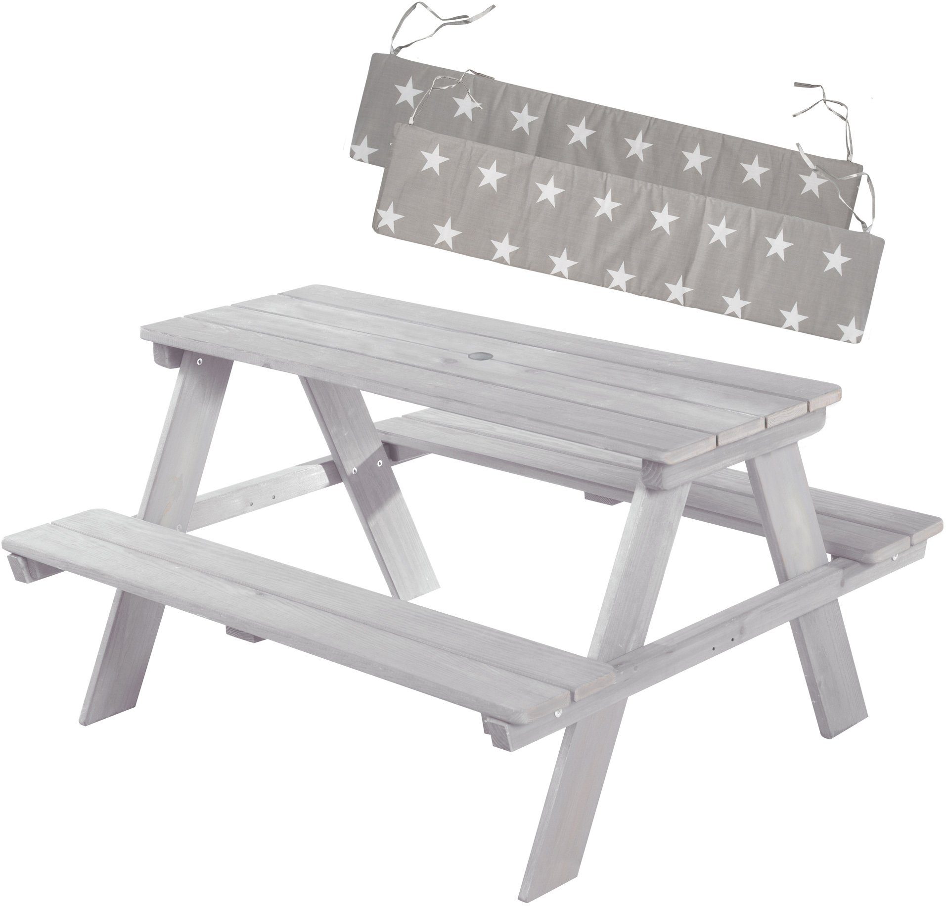 Roba® Kinderzithoek Picknick for 4 Outdoor +, grijs met afgeronde hoeken, inclusief...