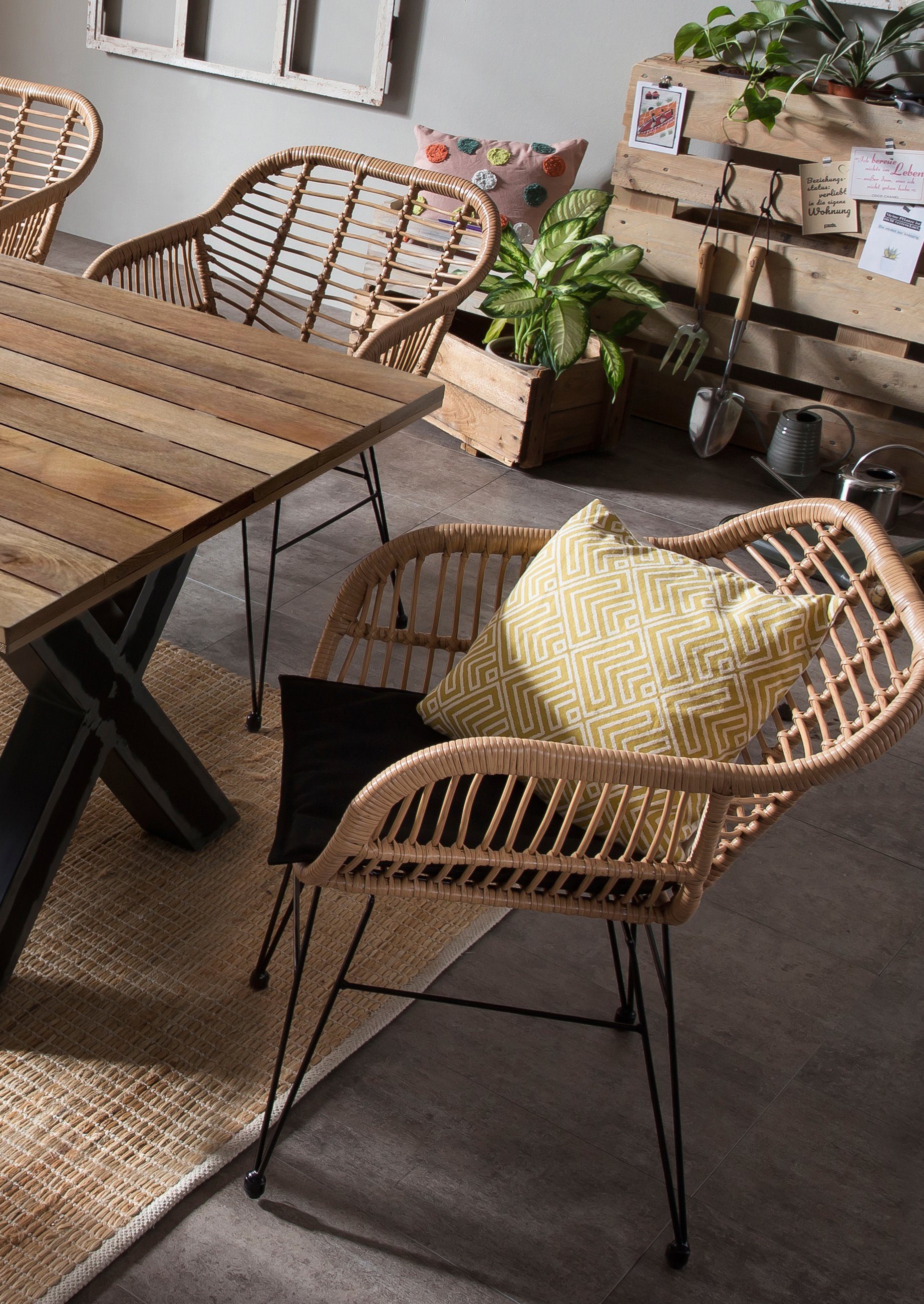 Home affaire Eettafel Aletsch gemaakt van onbehandeld hout, gerecycled steigerhout