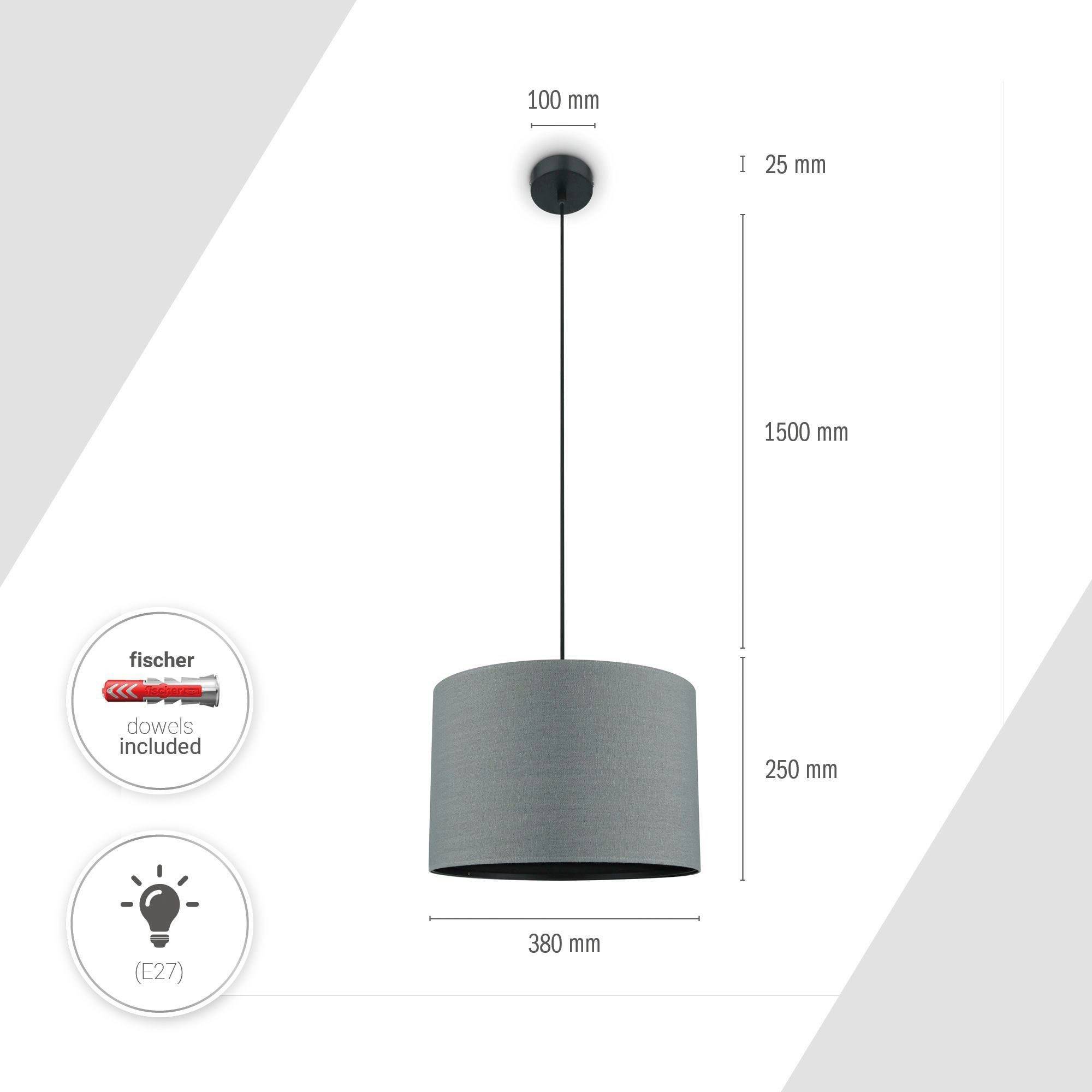 Paco Home Hanglamp Tom met compatibele dimmer en lichtbron