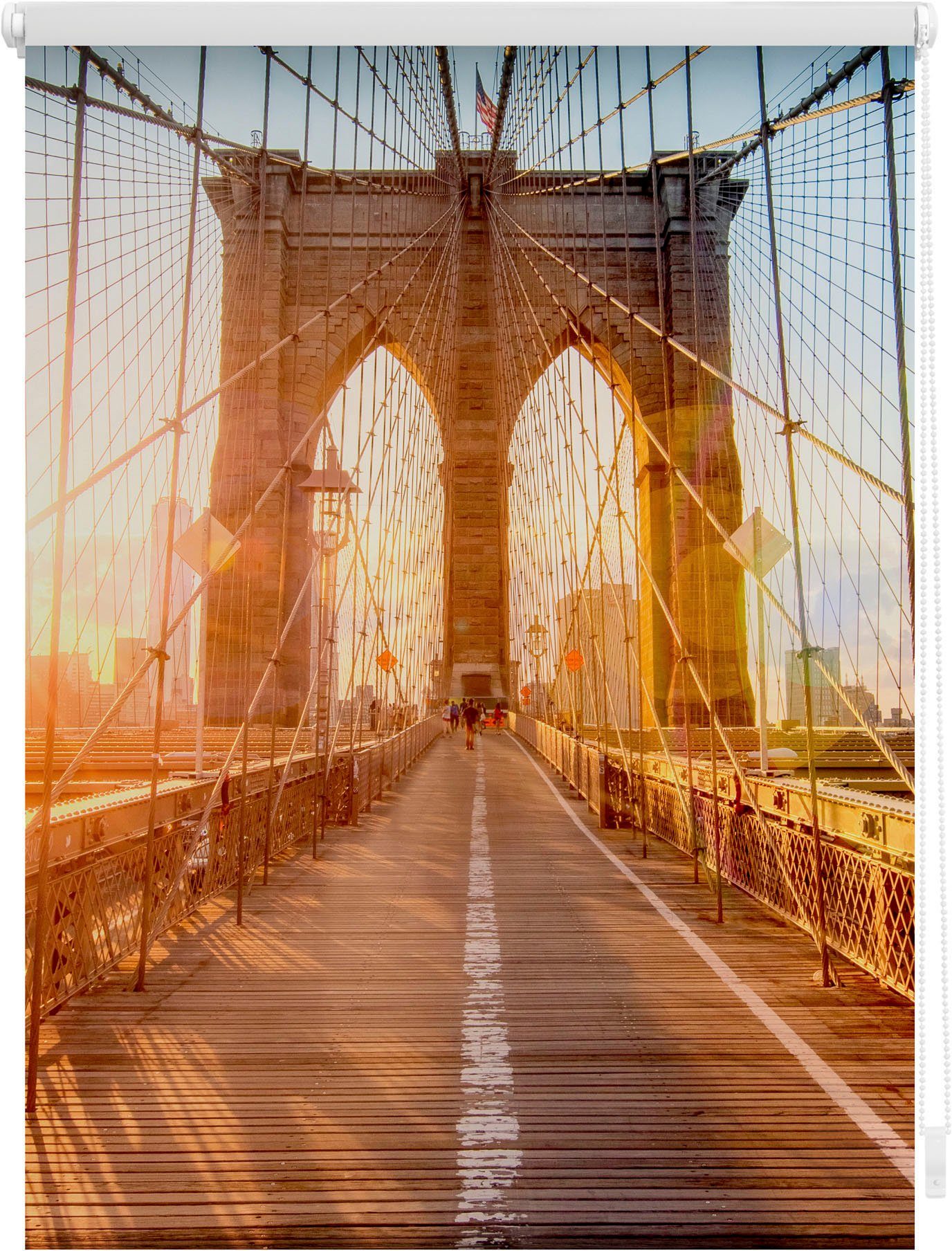 Rolgordijn met zijbediening, LICHTBLICK, »Brooklyn Bridge«, Klemmfix, kettingbediening, lichtwerend
