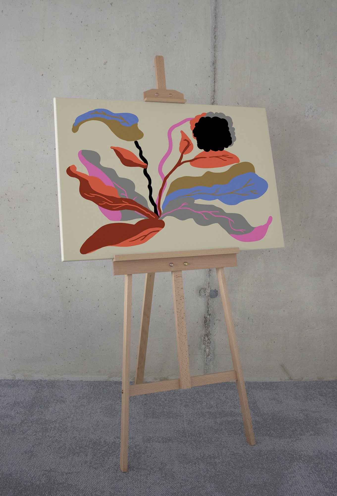 Komar Artprint op linnen Flirt - Afmeting 60 x 90 cm Canvasdoek met echt houten frame (1 stuk)