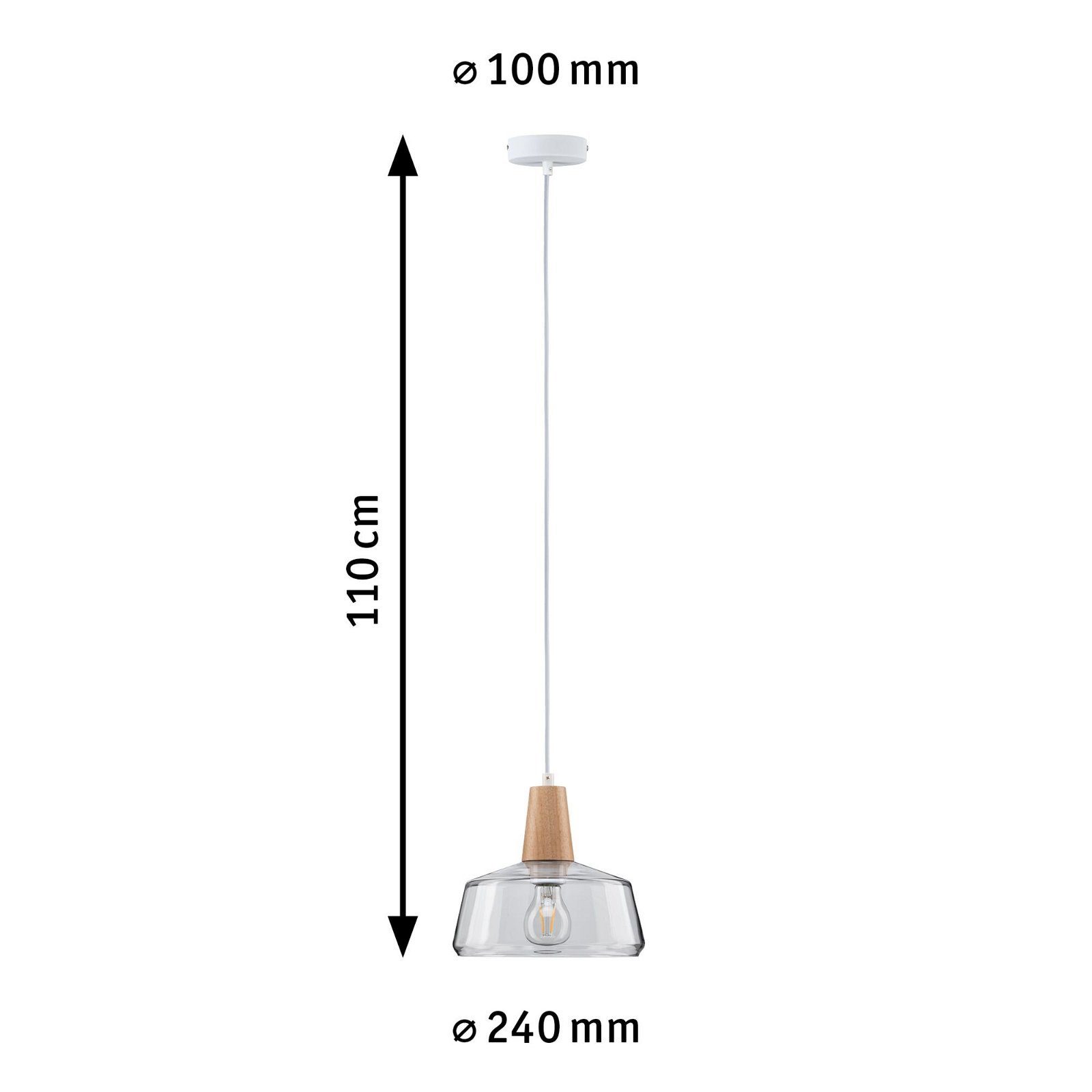 Paulmann Hanglamp Neordic Yva max. 1x20W 230V Glas/Hout (1 stuk)