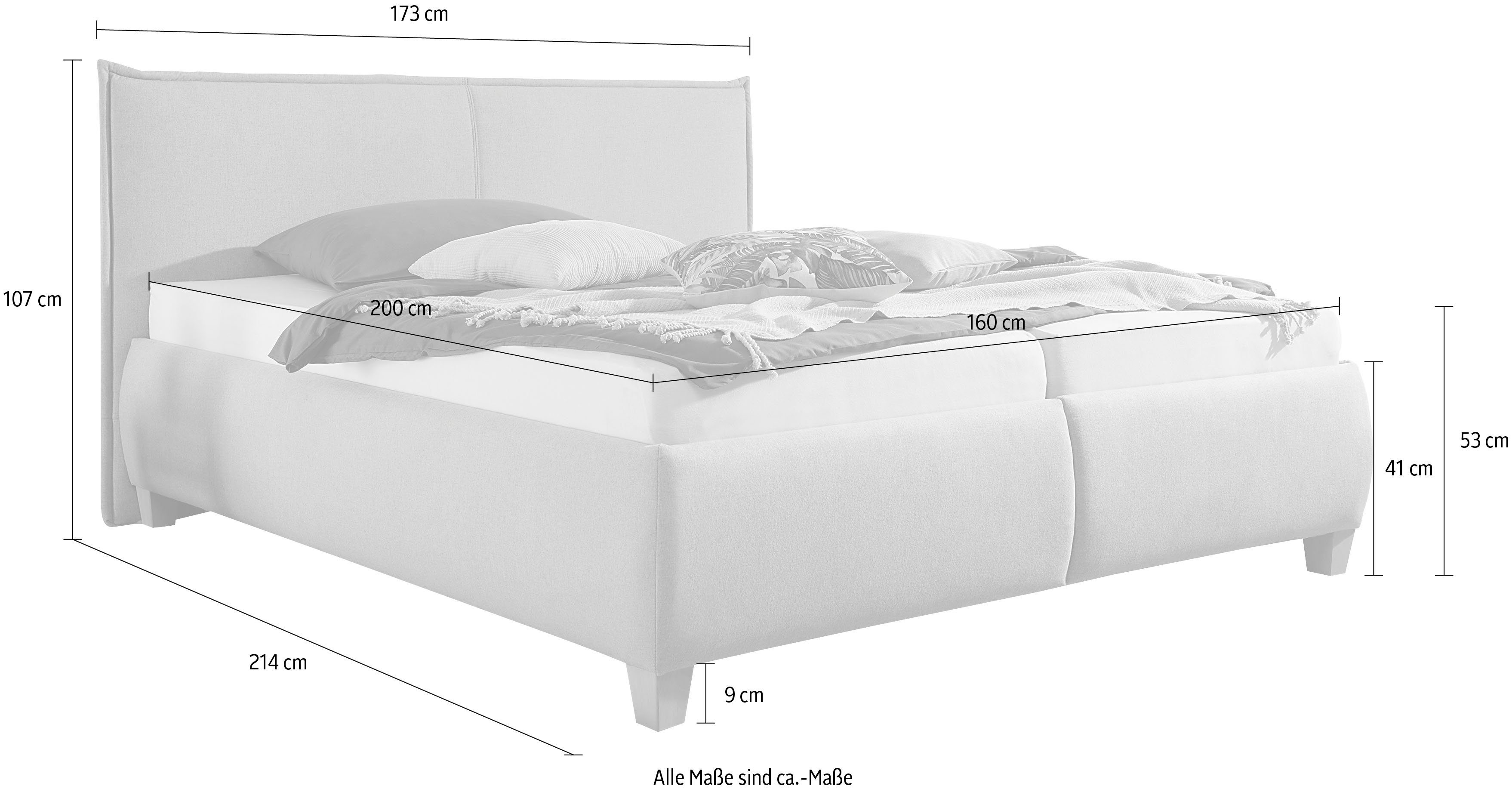 Maintal Gestoffeerd bed met bedkist