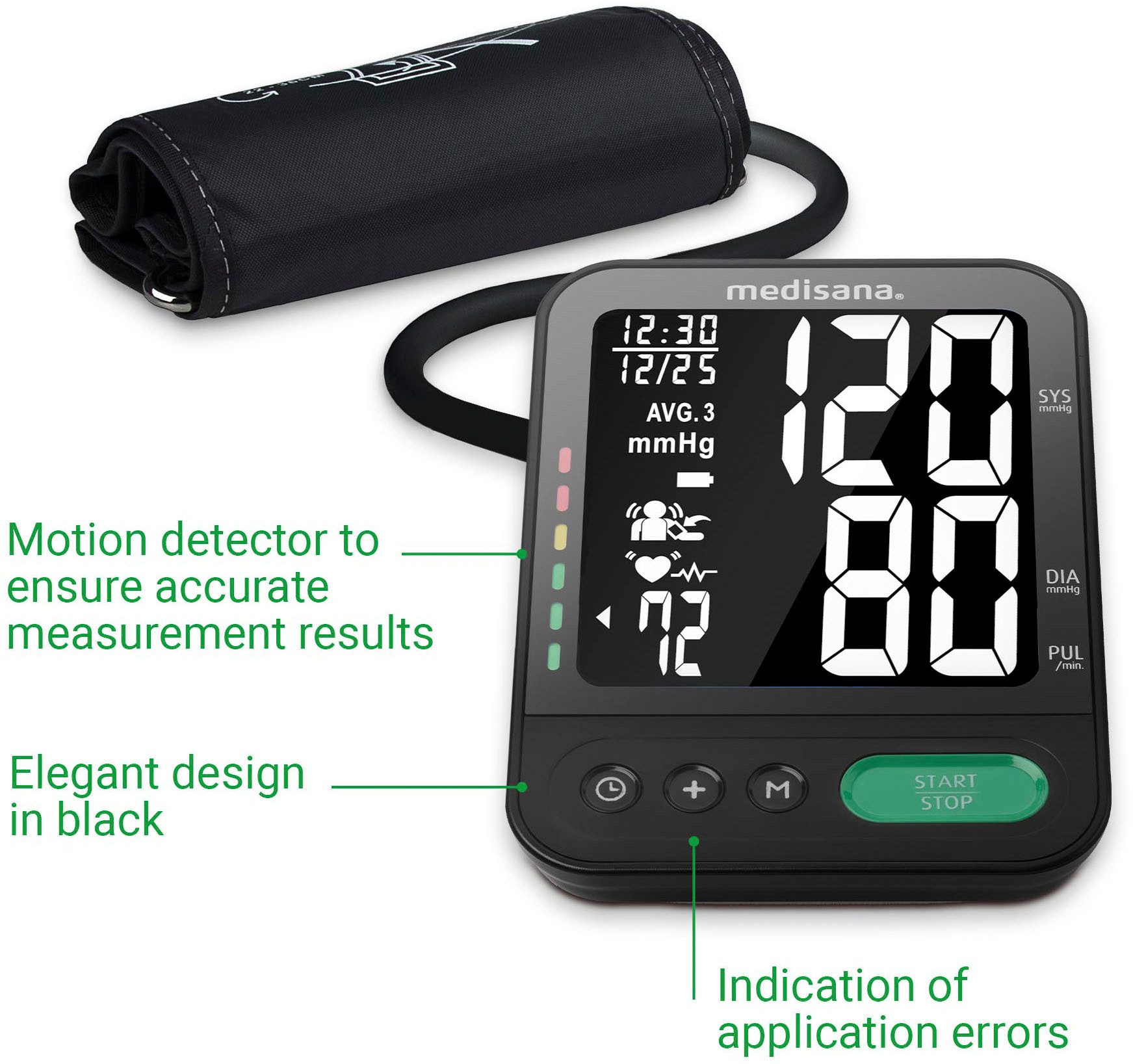 Medisana Bovenarm bloeddrukmeter BU 582 Verkeerslicht-kleurenschema, 120 geheugenplaatsen, grote manchet, medisch product