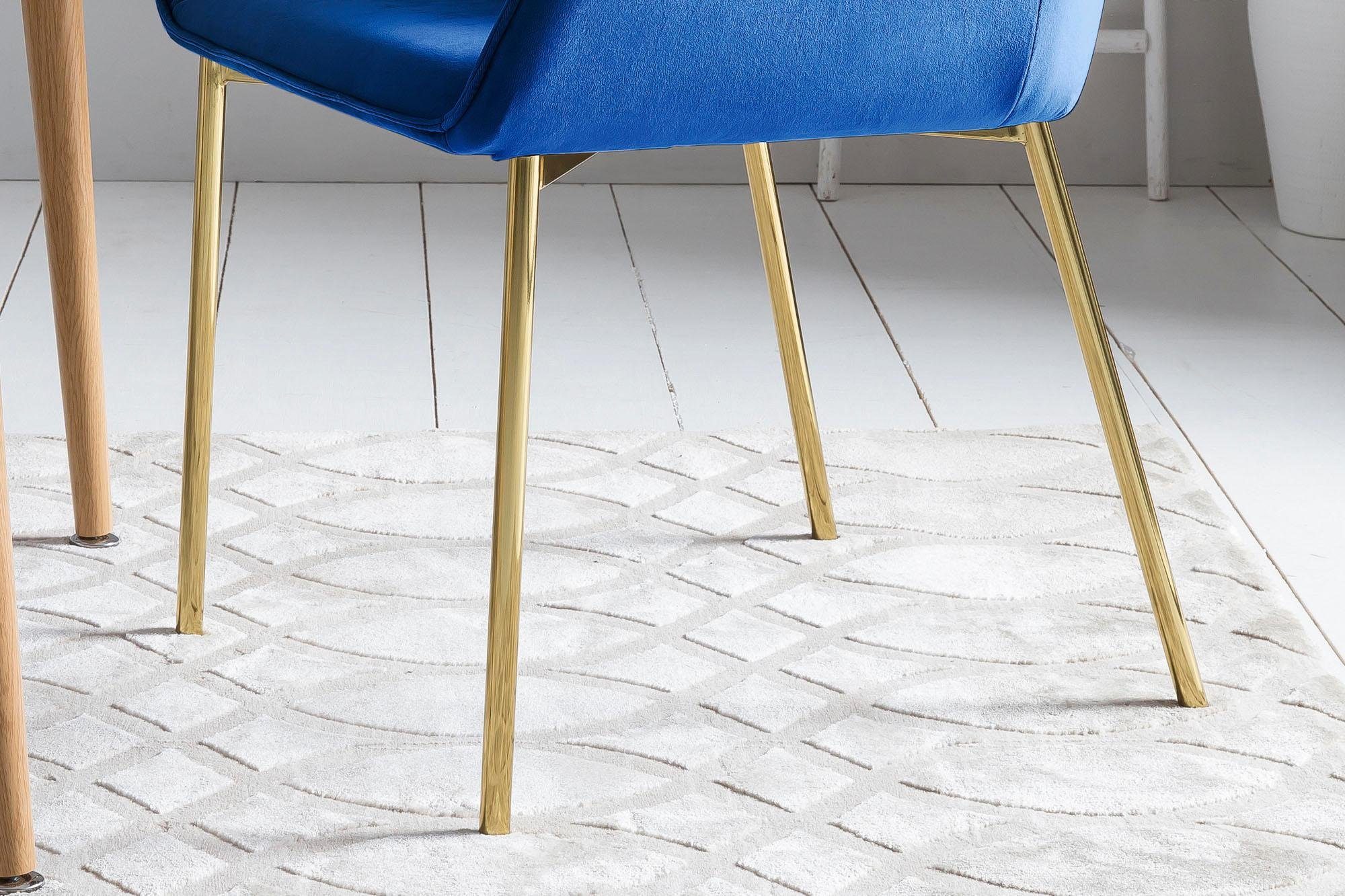 SalesFever Stoel met armleuningen met modern, messingkleurig frame (set, 2 stuks)