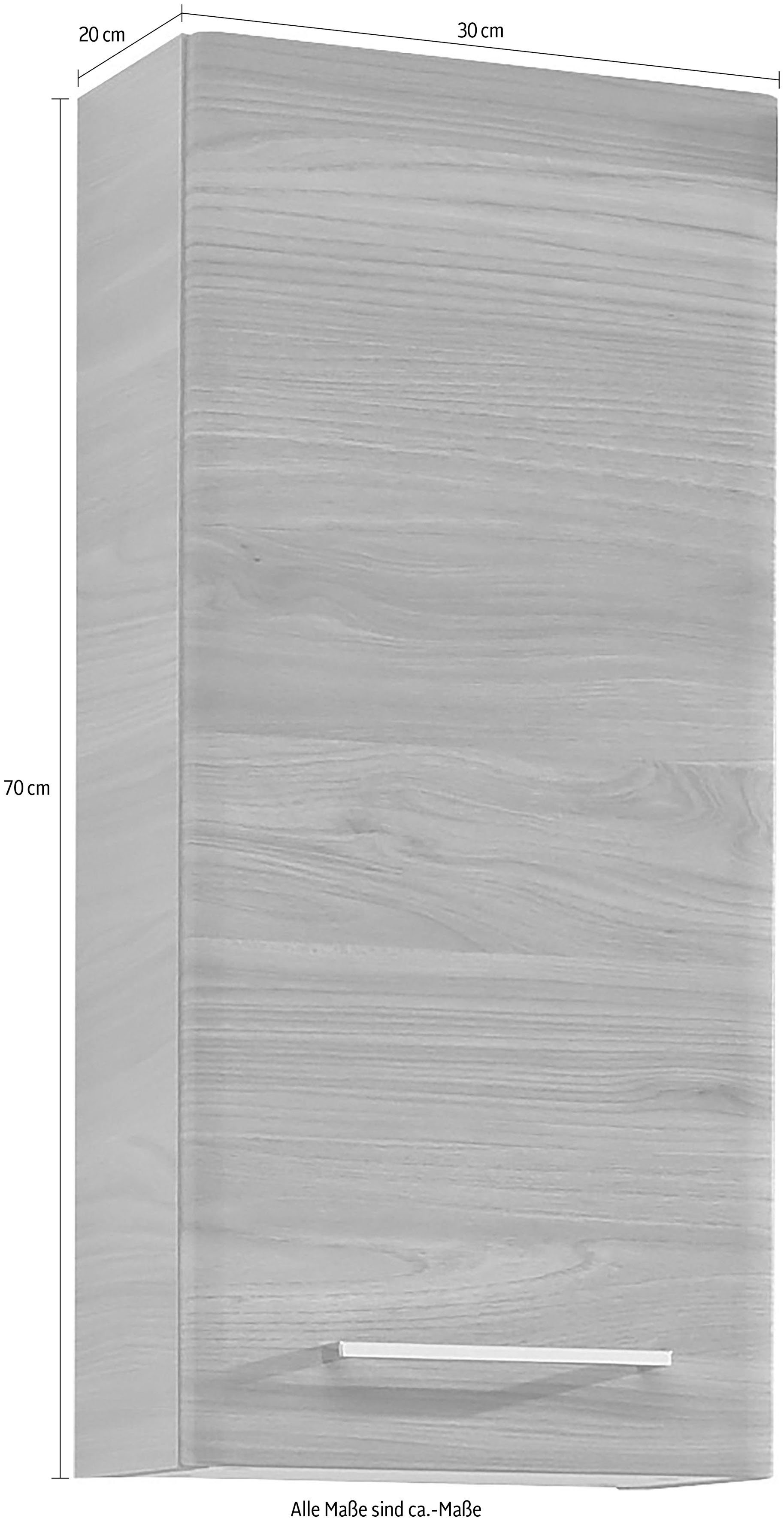 Saphir Hangend kastje Quickset 916 wand-badkamerkast 30 cm breed met 1 deur, 2 planken