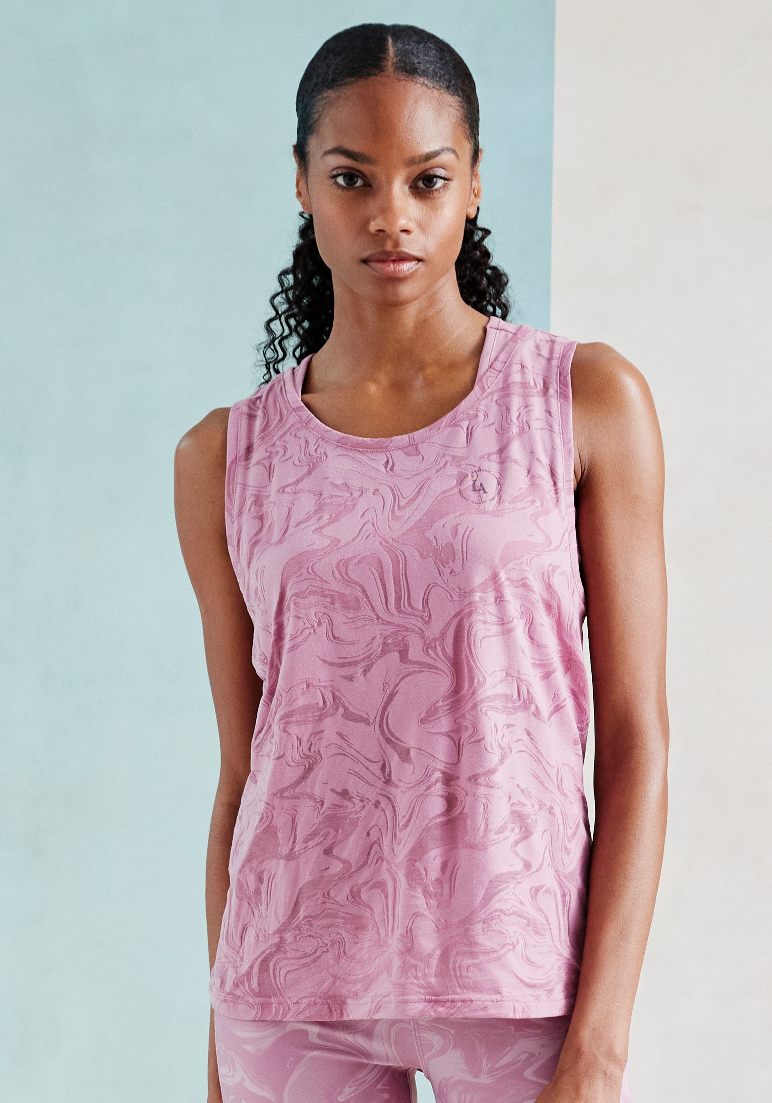 Active by Lascana Functioneel shirt -Sportshirt met ronde hals en logoprint