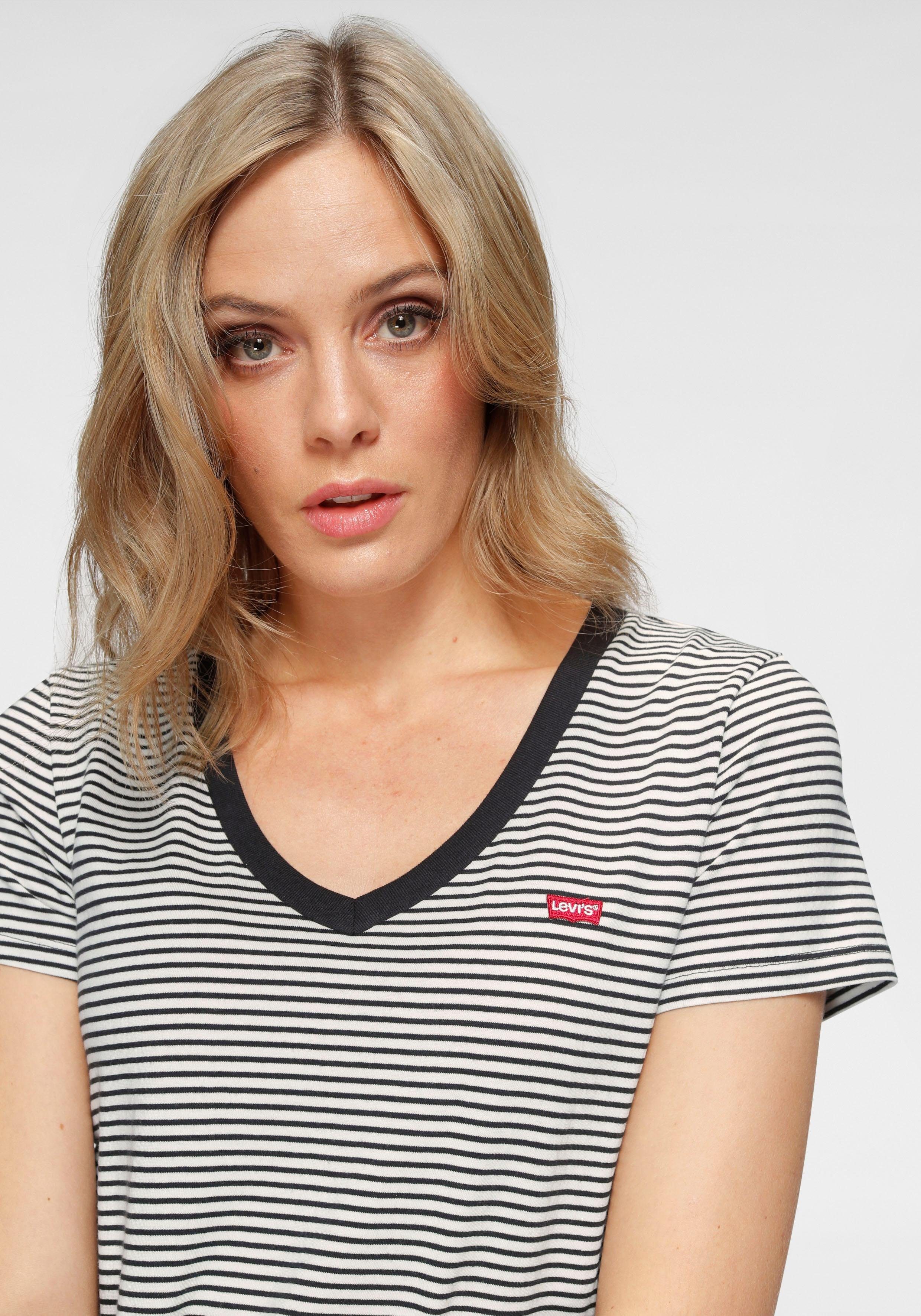 Levi's® Shirt met V-hals PERFECT VNECK met mini-batwing-logoborduursel