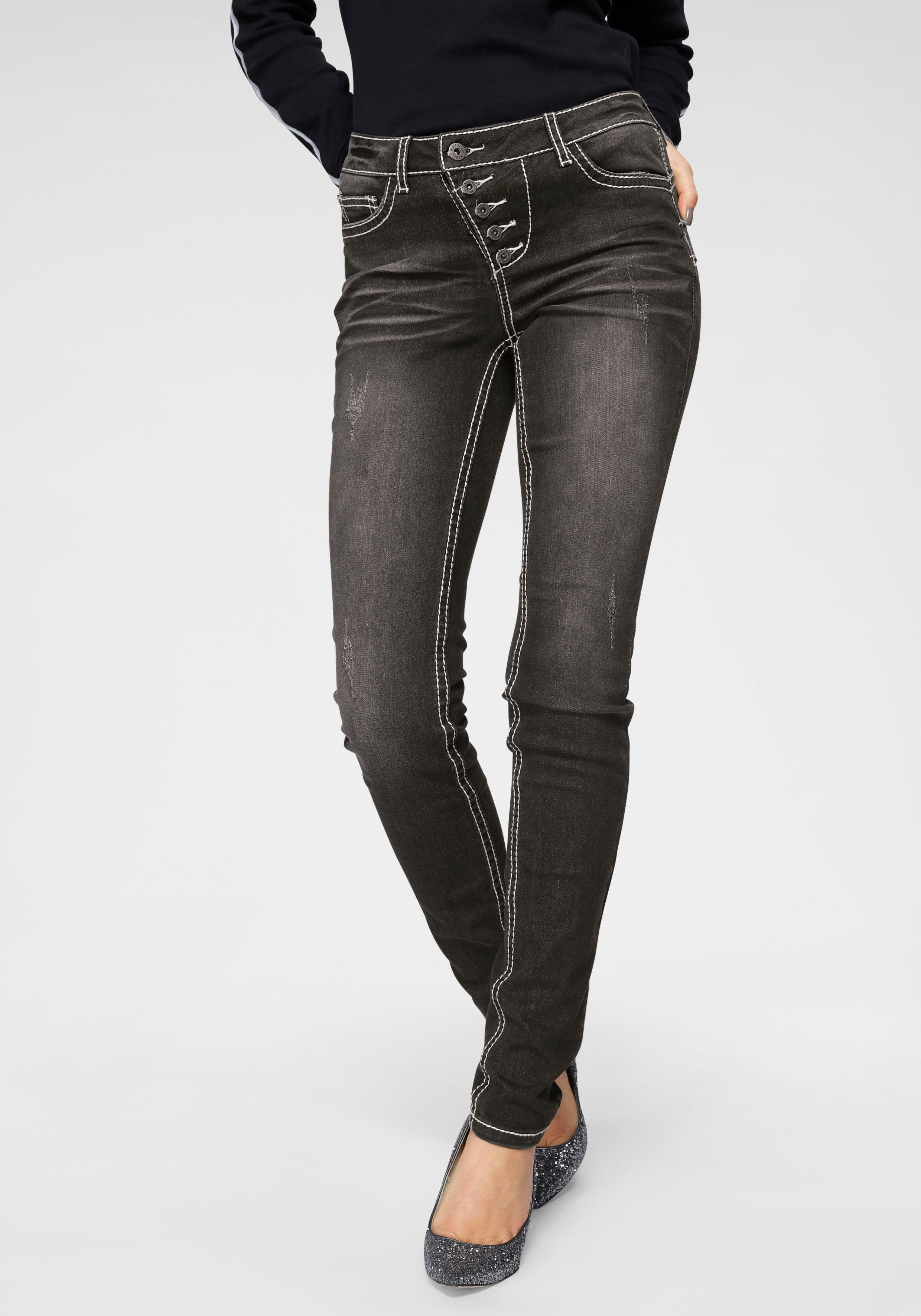 Arizona Slim fit jeans Heavy Washed - Shaping dames slim fit jeans maat 44 zwart