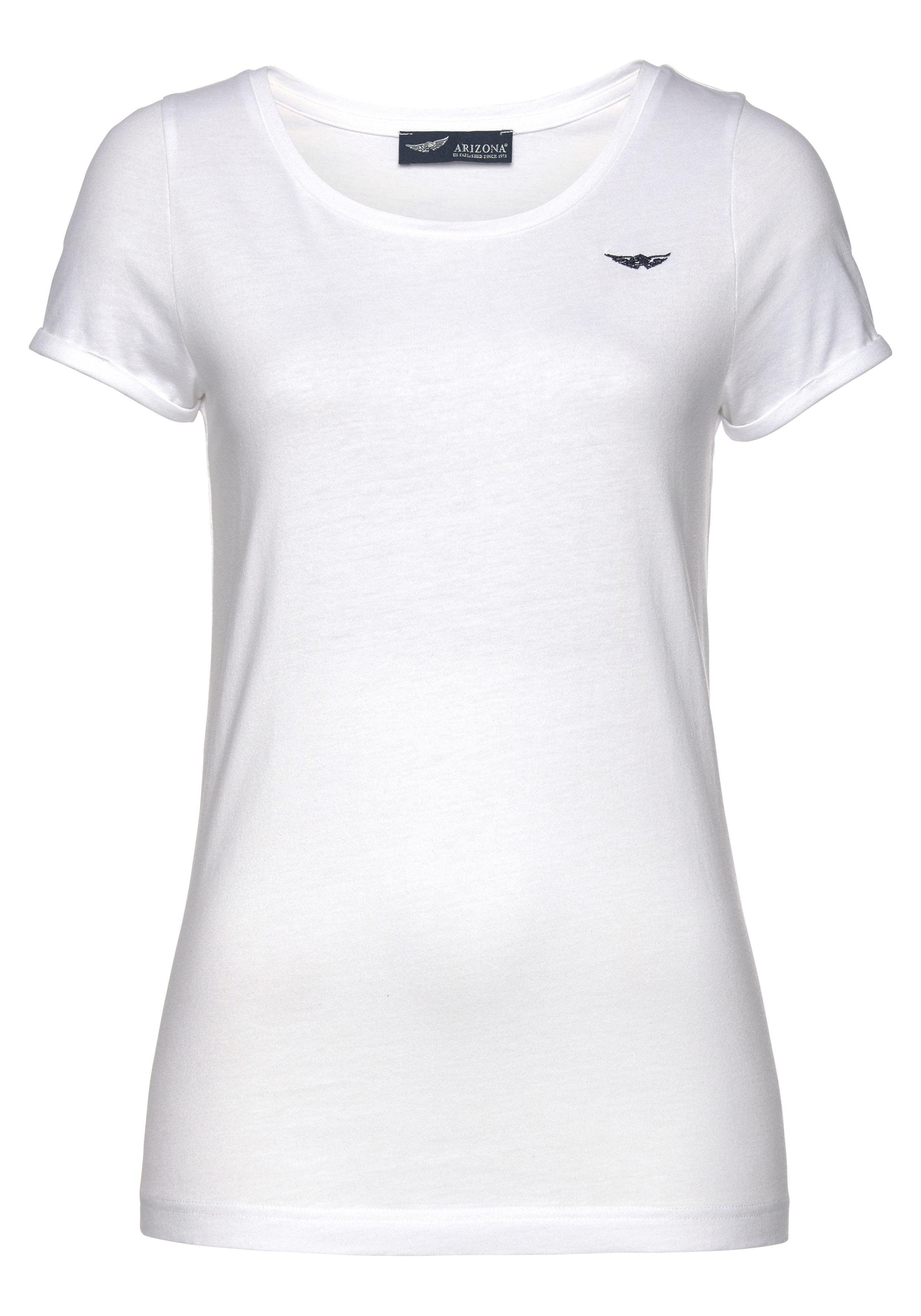 Arizona T-shirt Korte mouwen, figuurvolgend, basic-stijl, van katoenmix