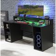forte gamingtafel tezaur optioneel met rgb-verlichting zwart