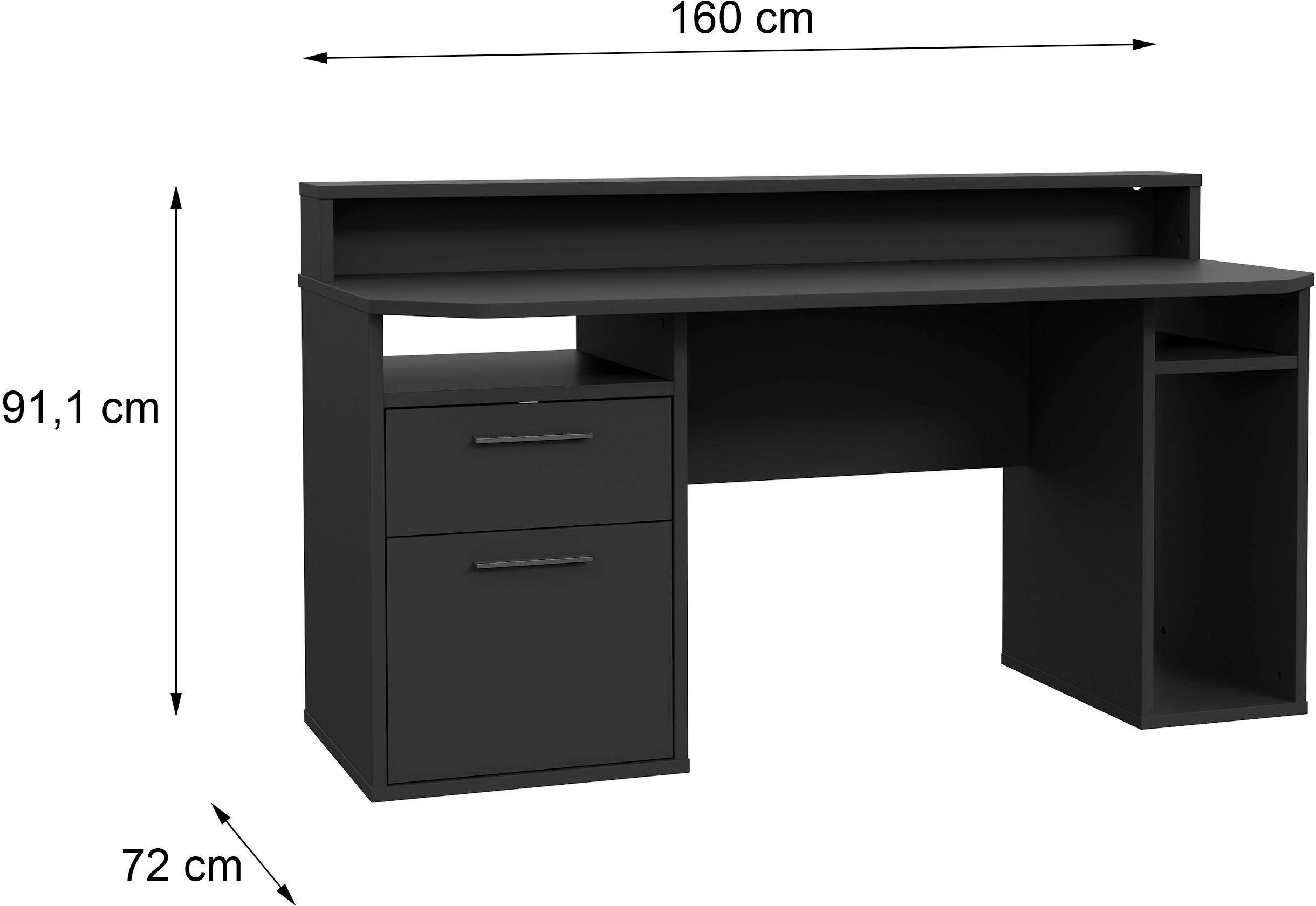 FORTE Gamingtafel Tezaur optioneel met rgb-verlichting