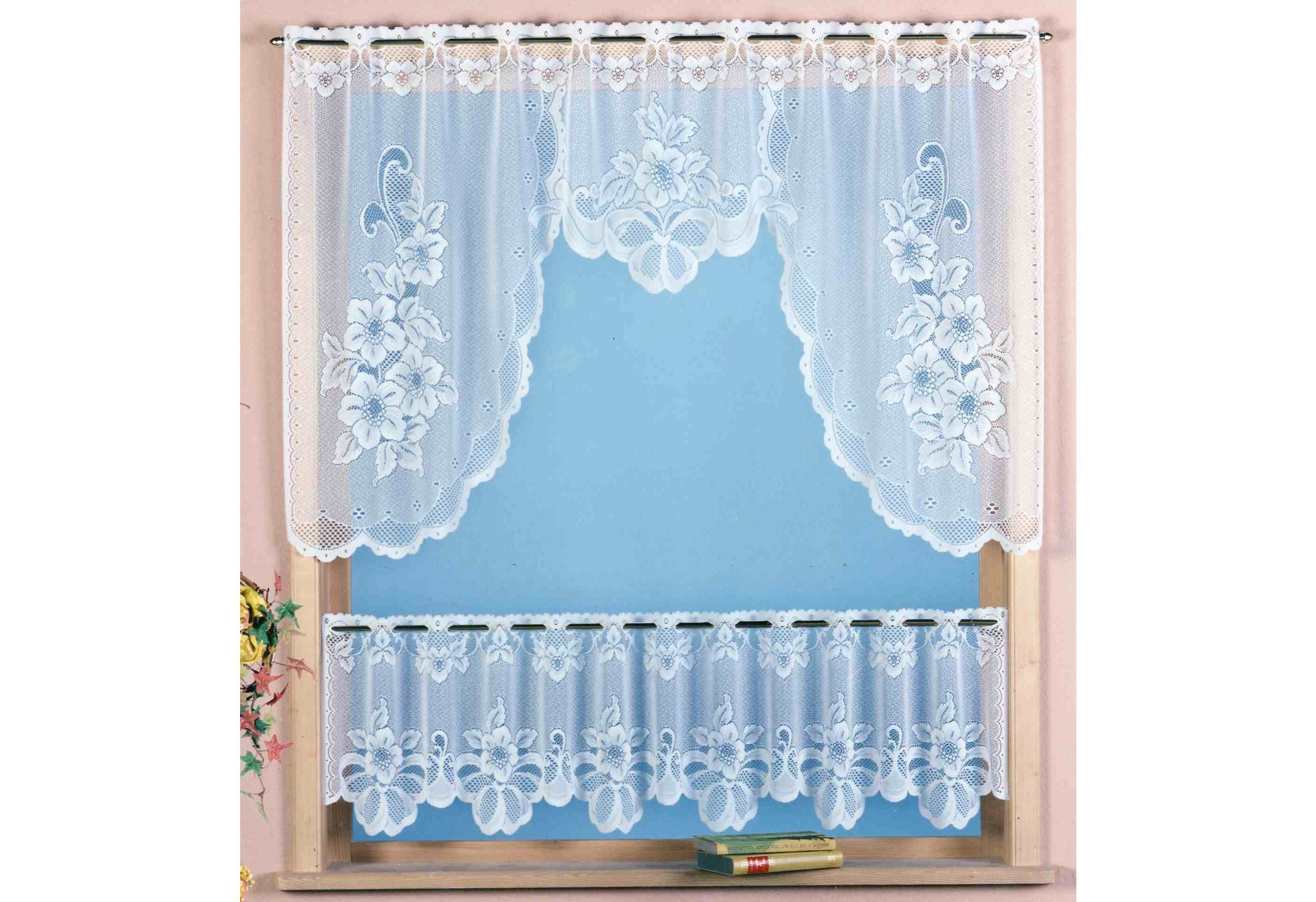 Weckbrodt Valletje Provance Bistro, jacquard, bloemig, gebloemd, 2-delig set, gordijn, store (2 stuks)