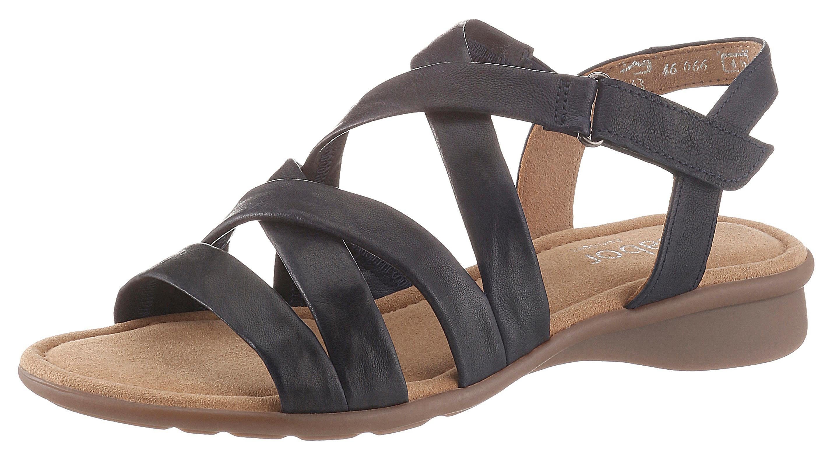 Gabor 24.501-10 sandaal plat voetbed blauw nubuck - Alleen bij Past Sc