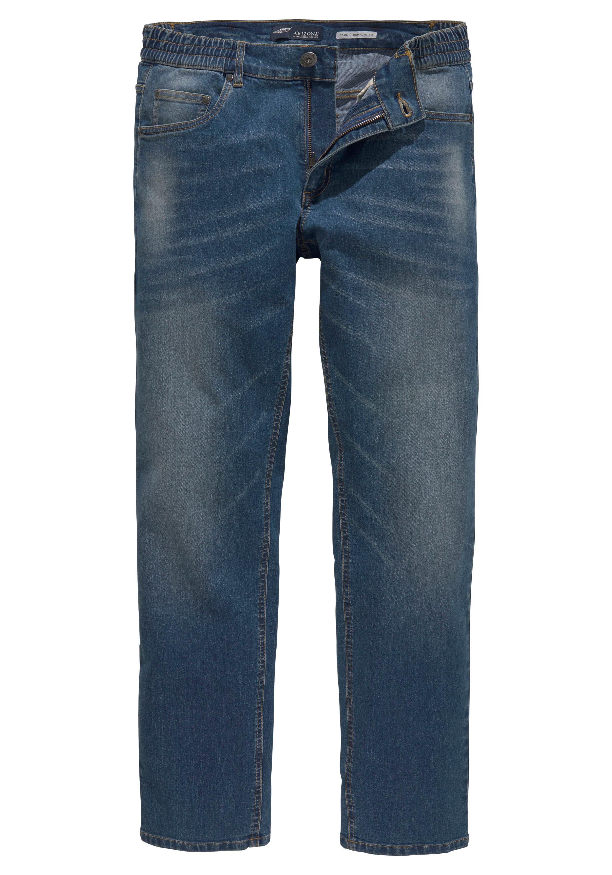 Arizona Jeans met elastische band Paul elastische tailleband, comfort-fit, rechte pijpsnit