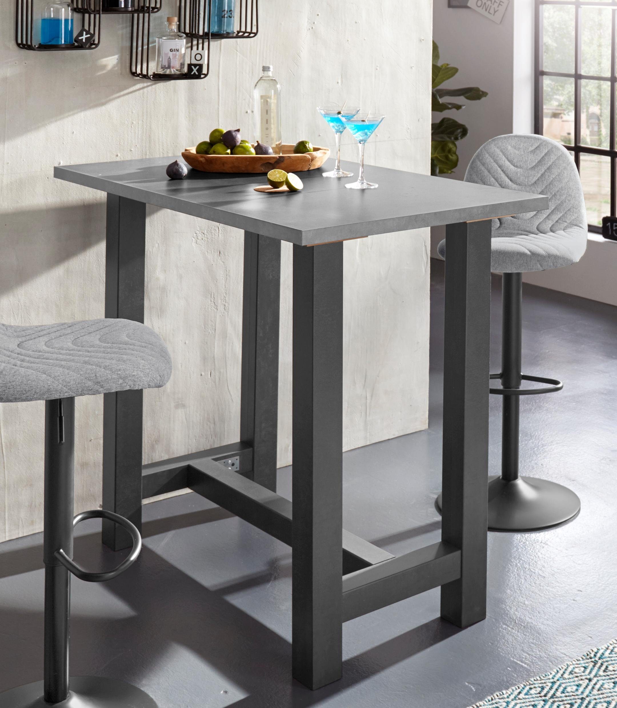 Mäusbacher Bartafel Frame in U-model (breedte 120, 140 of 160 cm) rechthoekige tafels maat 120 cm x 105 cm x 70 cm zwart