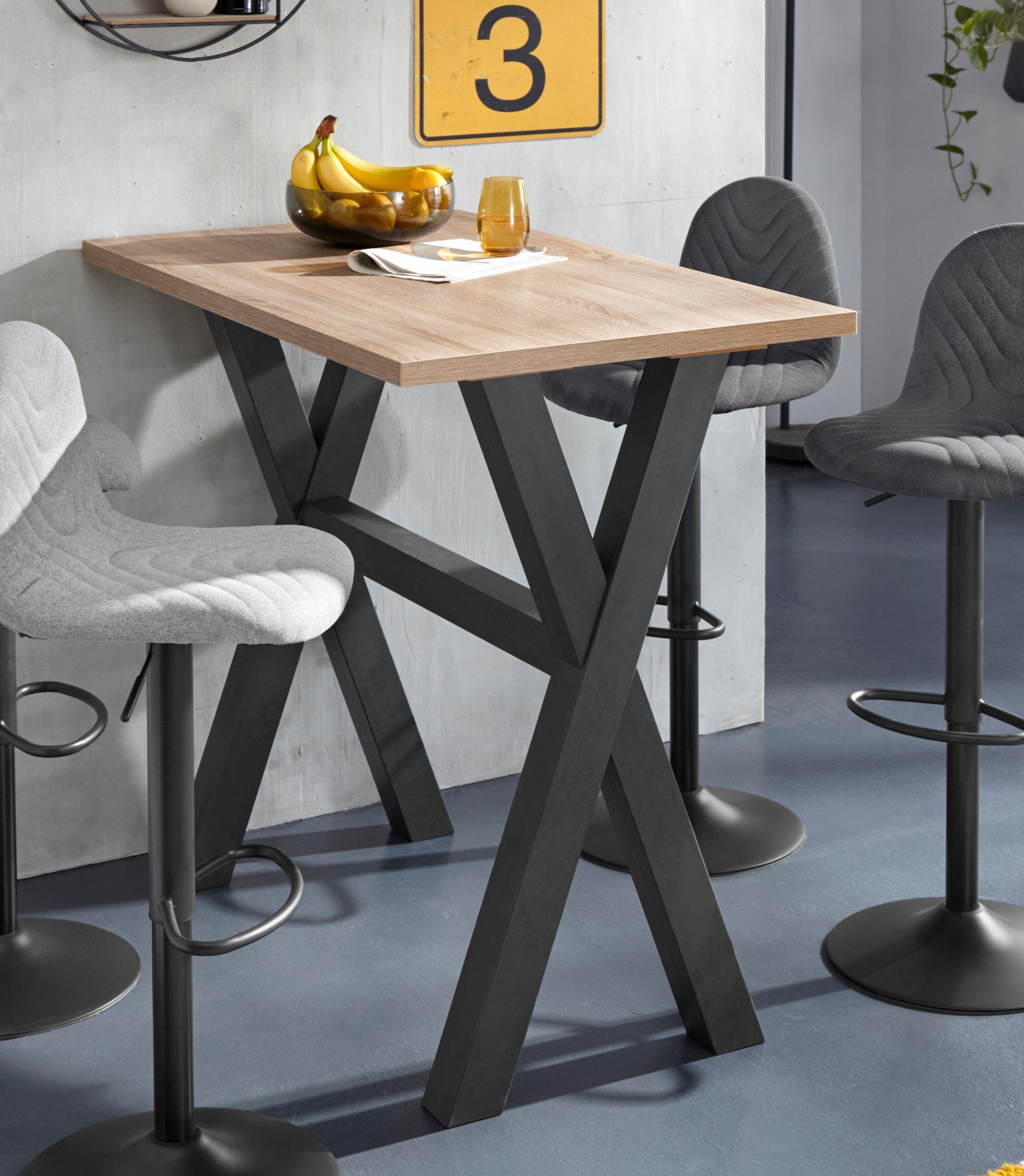 Mäusbacher Bartafel Frame in X-model (breedte 120, 140 of 160 cm) rechthoekige tafels maat 120 cm x 105 cm x 70 cm beige