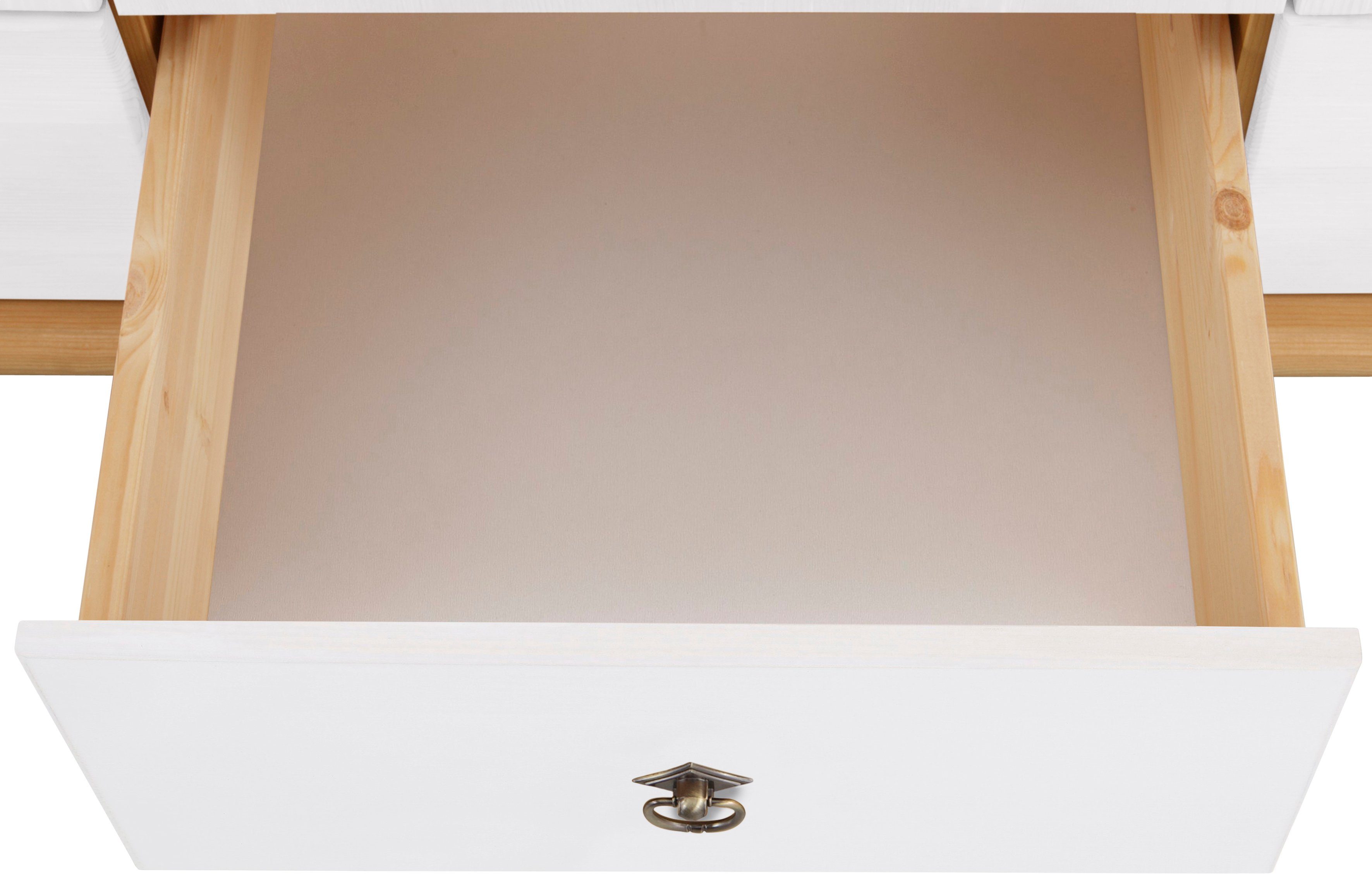 Home affaire Kledingkast Tessin, Driedeuren kast, 3-deurs Breedte 152 cm, massief grenen, met spiegel en 3 lades
