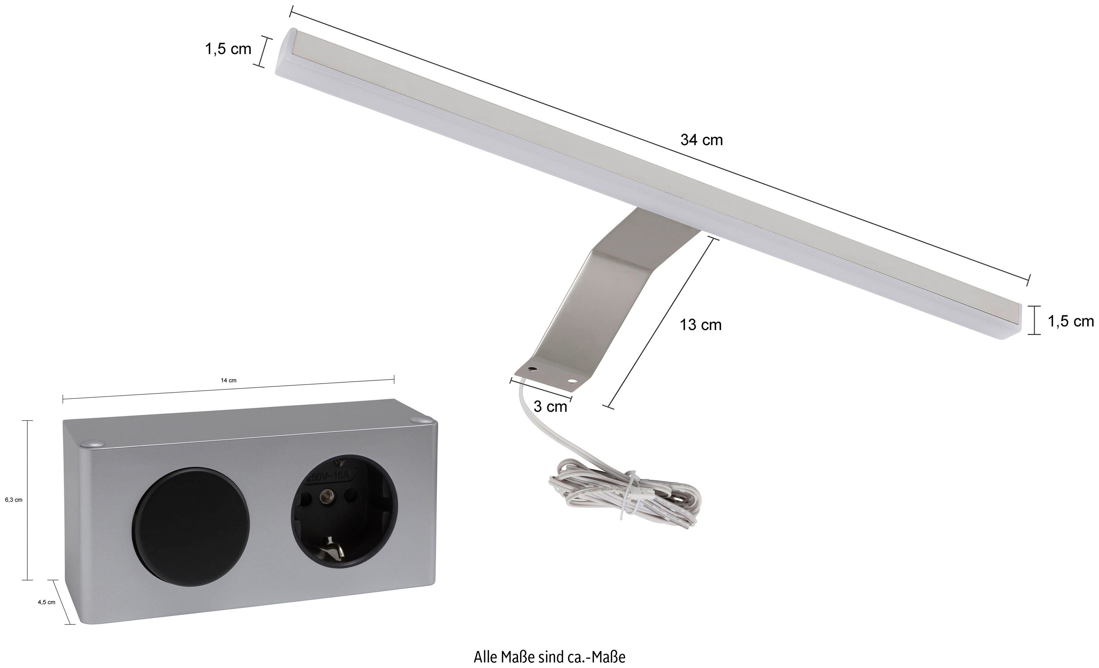 INOSIGN Badkamerserie Malmö, 2-delig, inclusief LED-verlichting, bestaande uit: (set, 2-delig)