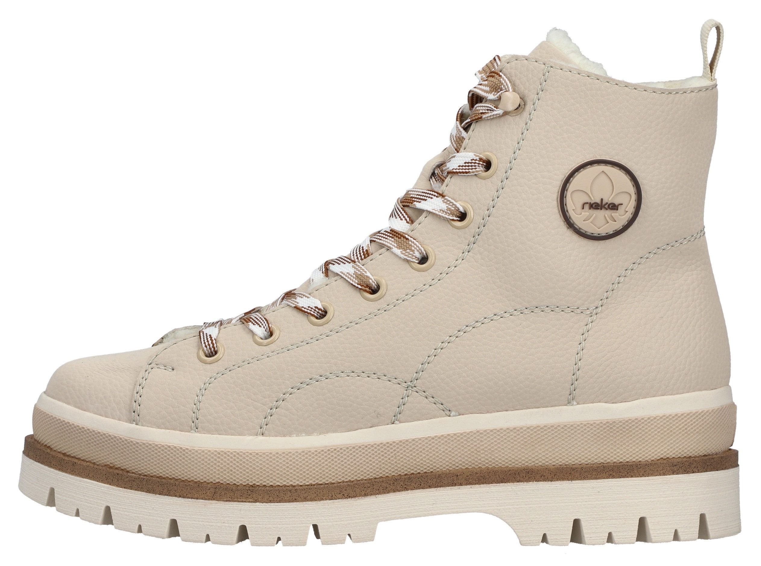 Rieker Winterlaarsjes Plateauzolen, veterboots, profielzool, met warme voering