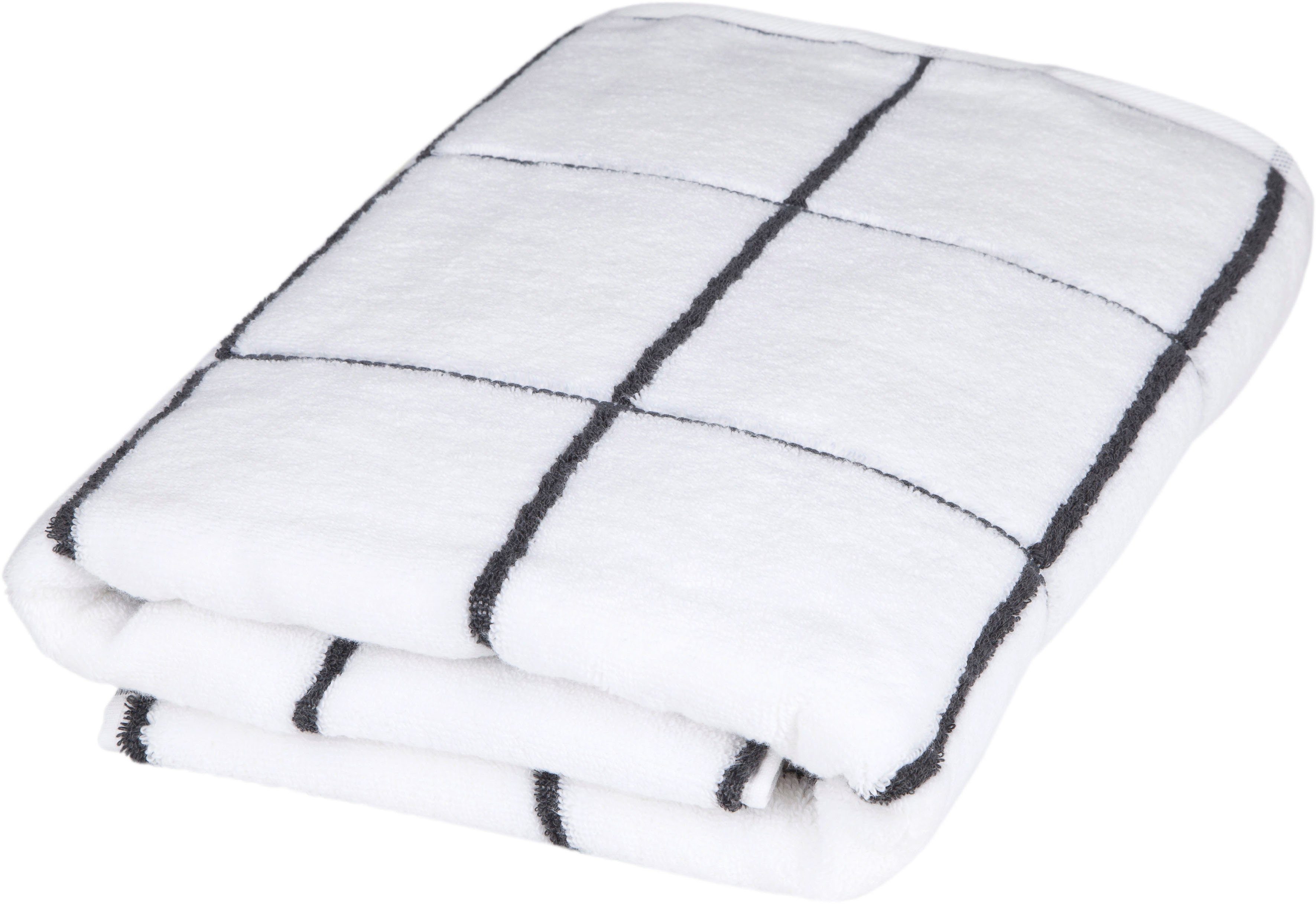 ROSS Douchelaken Cashmere geruit in modieuze kleuren (1 stuk) handdoeken wit