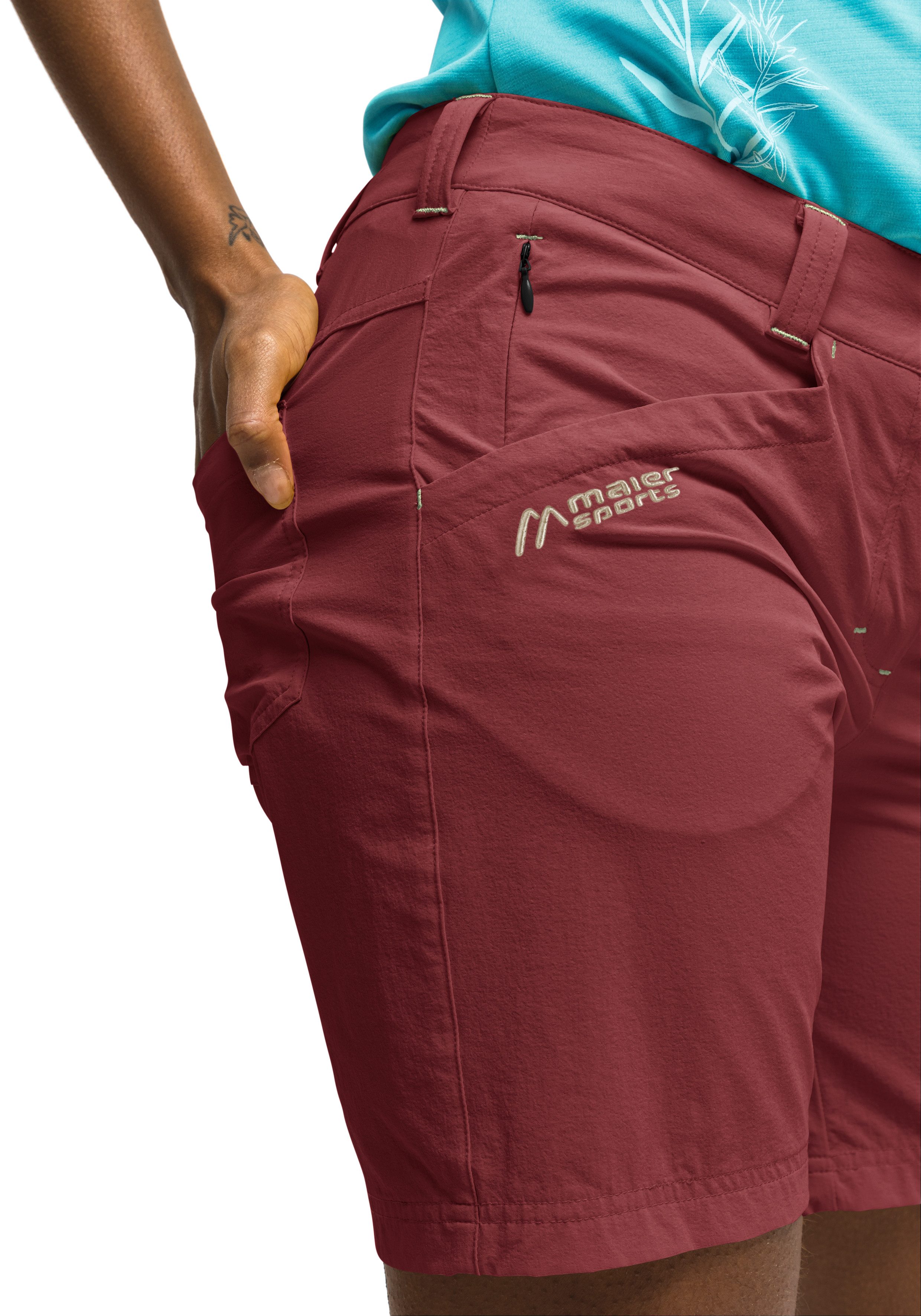 Maier Sports Functionele short Lulaka Shorts Dames shorts, korte wandelbroek, outdoorbroek met 4 zakken, regular fit