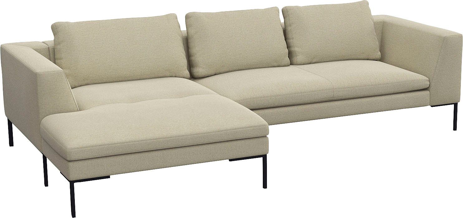 FLEXLUX Hoekbank Loano, geweldige zitcomfort, L-vorm moderne zitbank, vrijstaand, losse kussens, koudschuim in de zitting