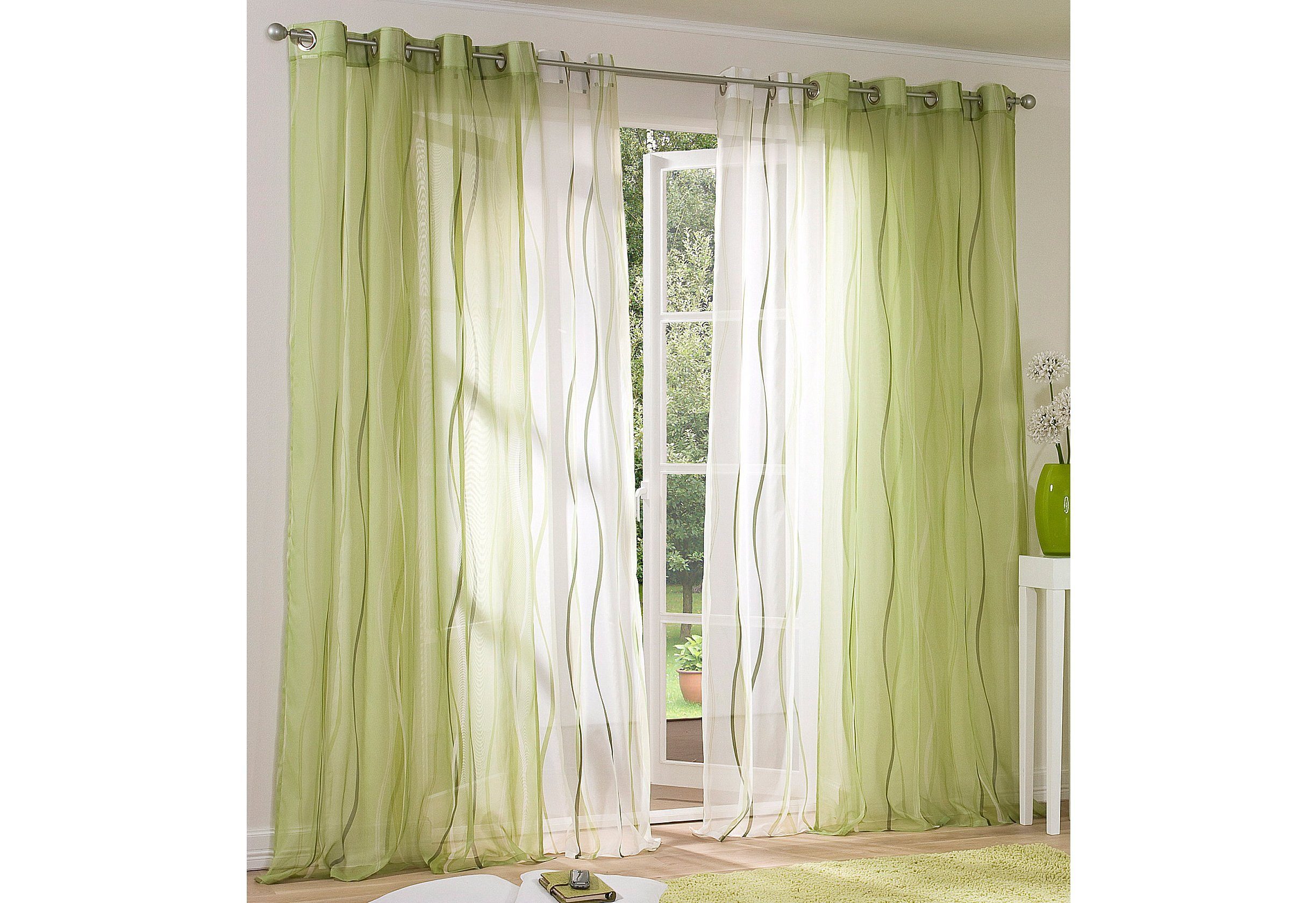 my home Gordijn Dimona set van 2, transparant, voile, polyester (2 stuks)