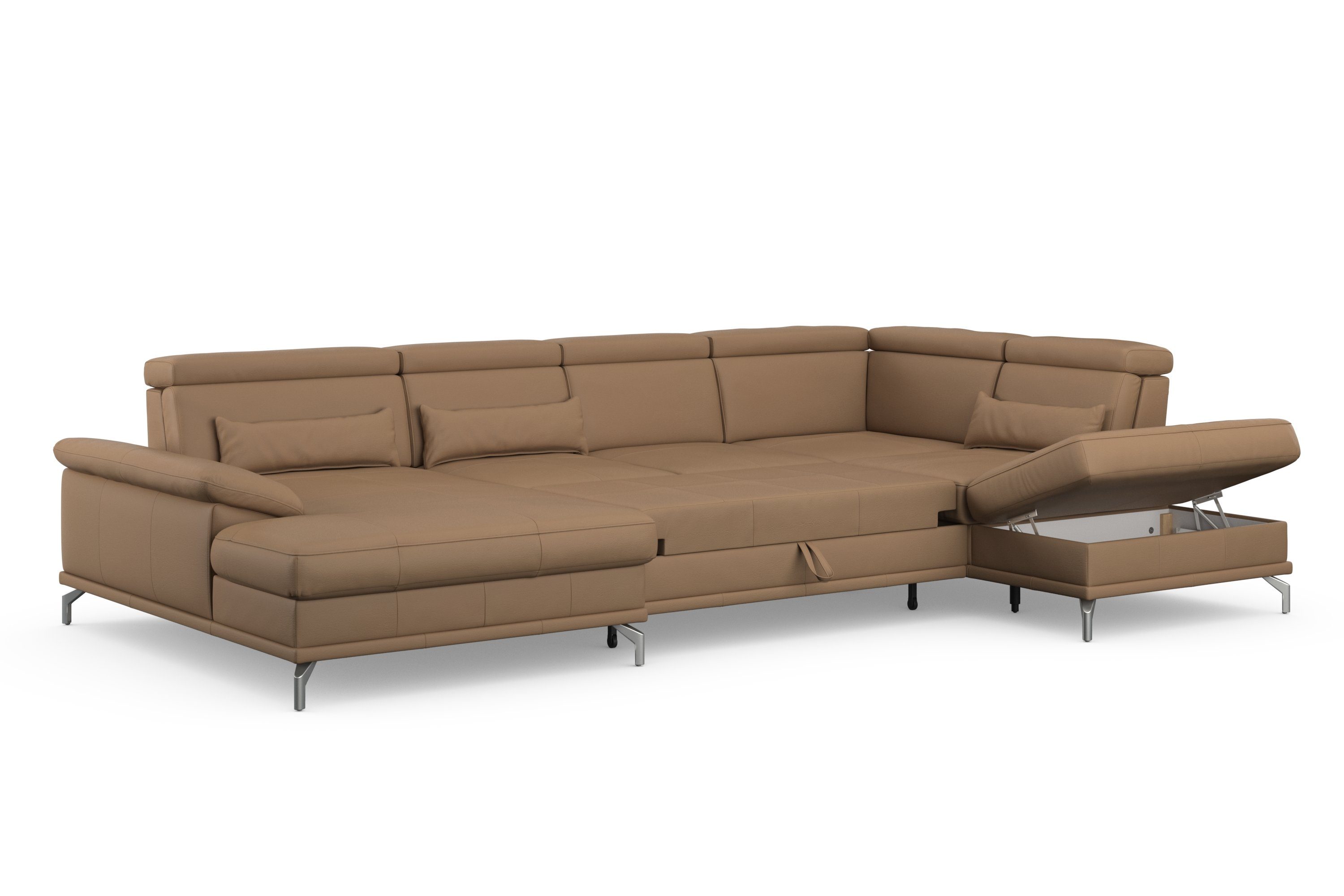sit&more Zithoek Cabrio U-vorm, met zitdiepteverstelling, arm- en hoofdsteunverstelling